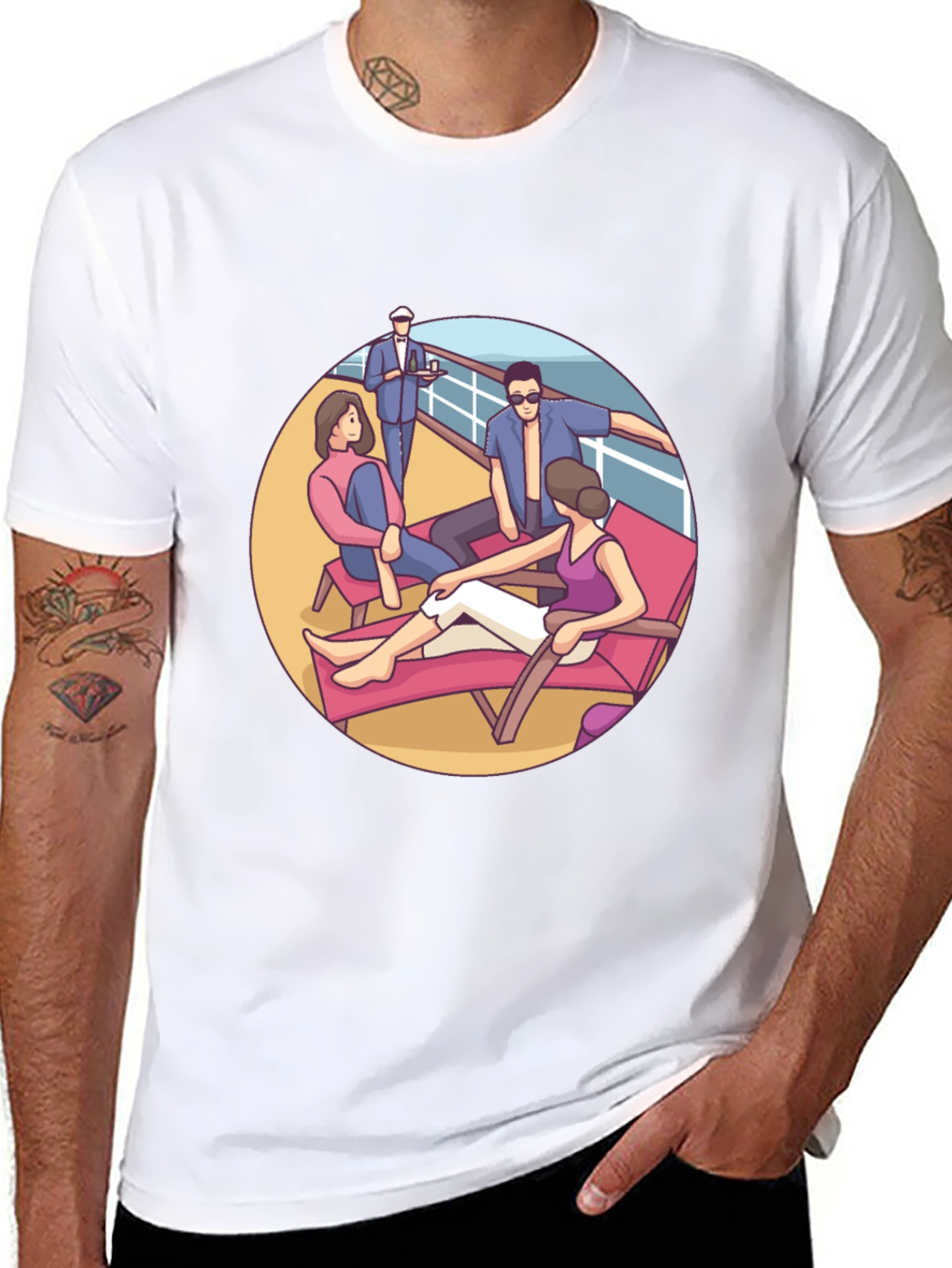 Cruise Life Graphic T-Shirt Black Cotton Tee