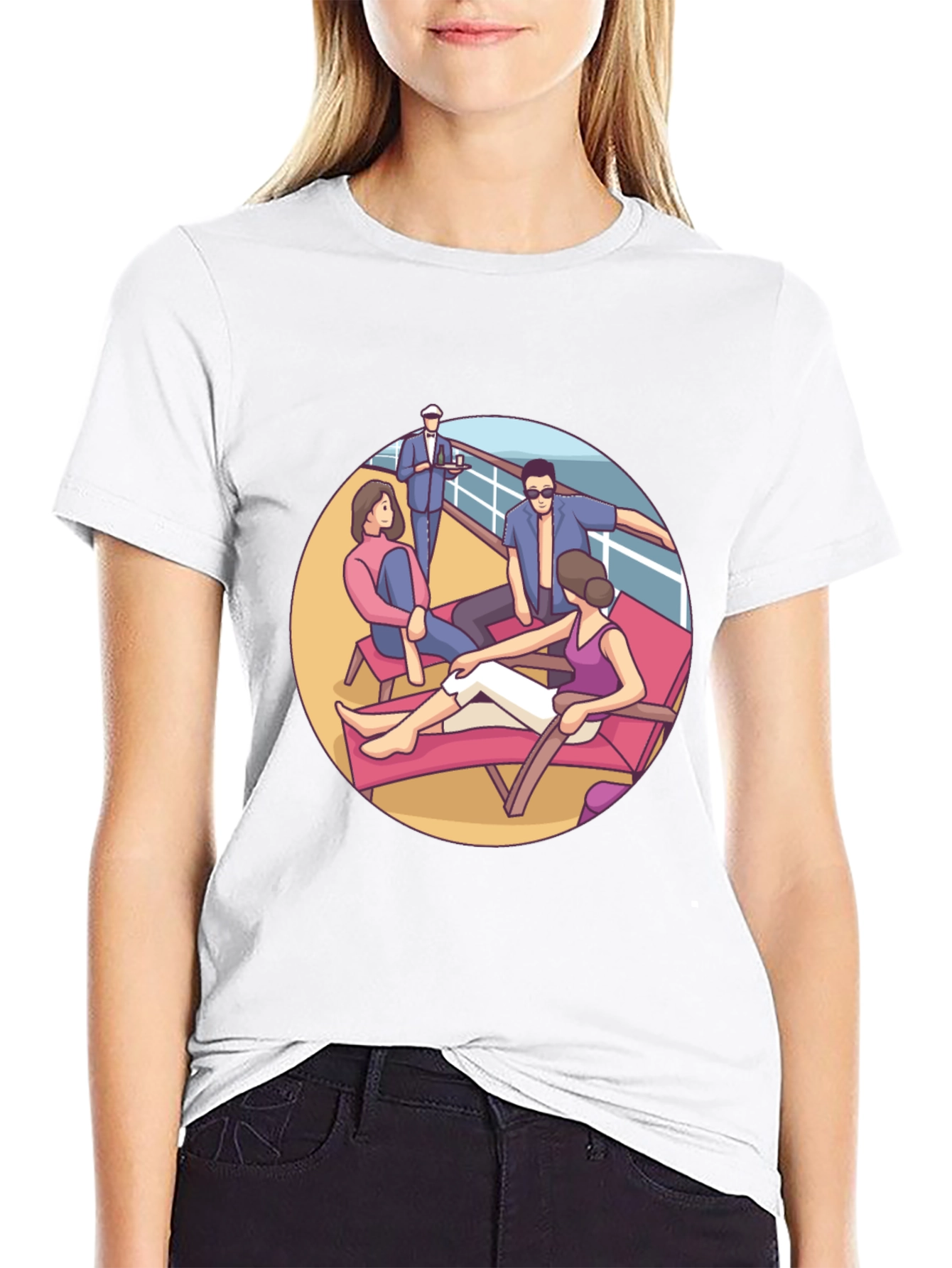 Cruise Life Graphic T-Shirt Black Cotton Tee