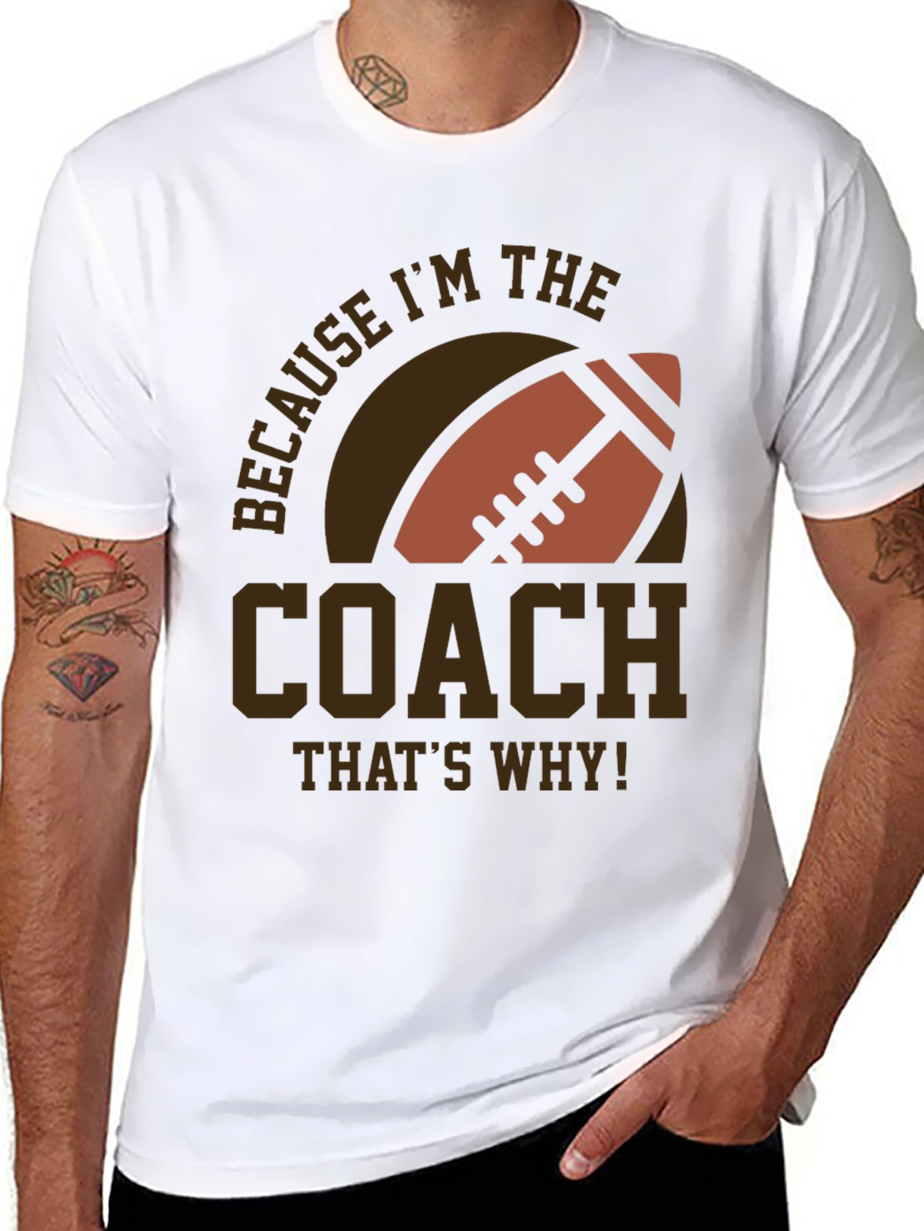 Coach Football T-Shirt - Because Im The Coach!