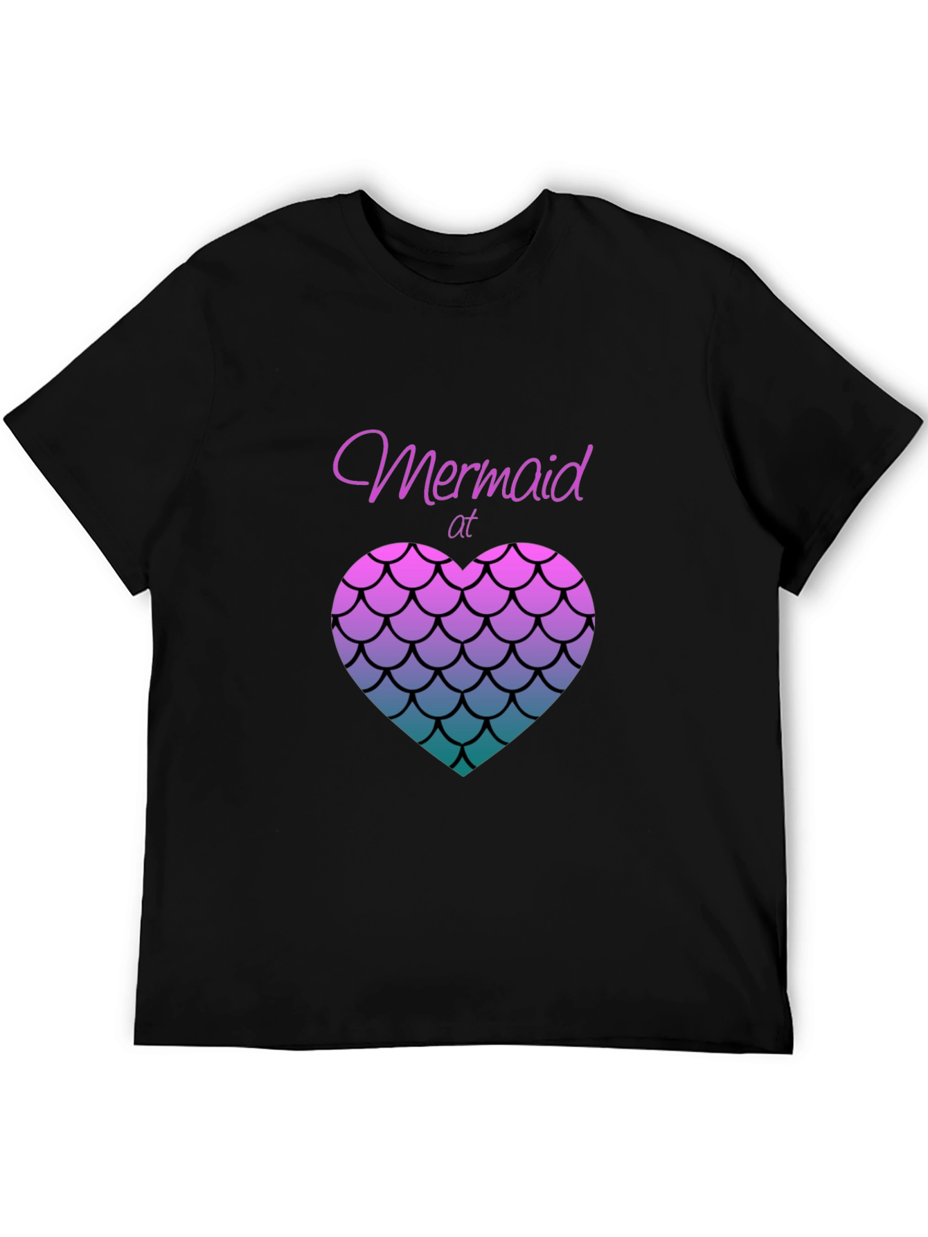 Mermaid at Heart Graphic Tee - Black Casual T-Shirt