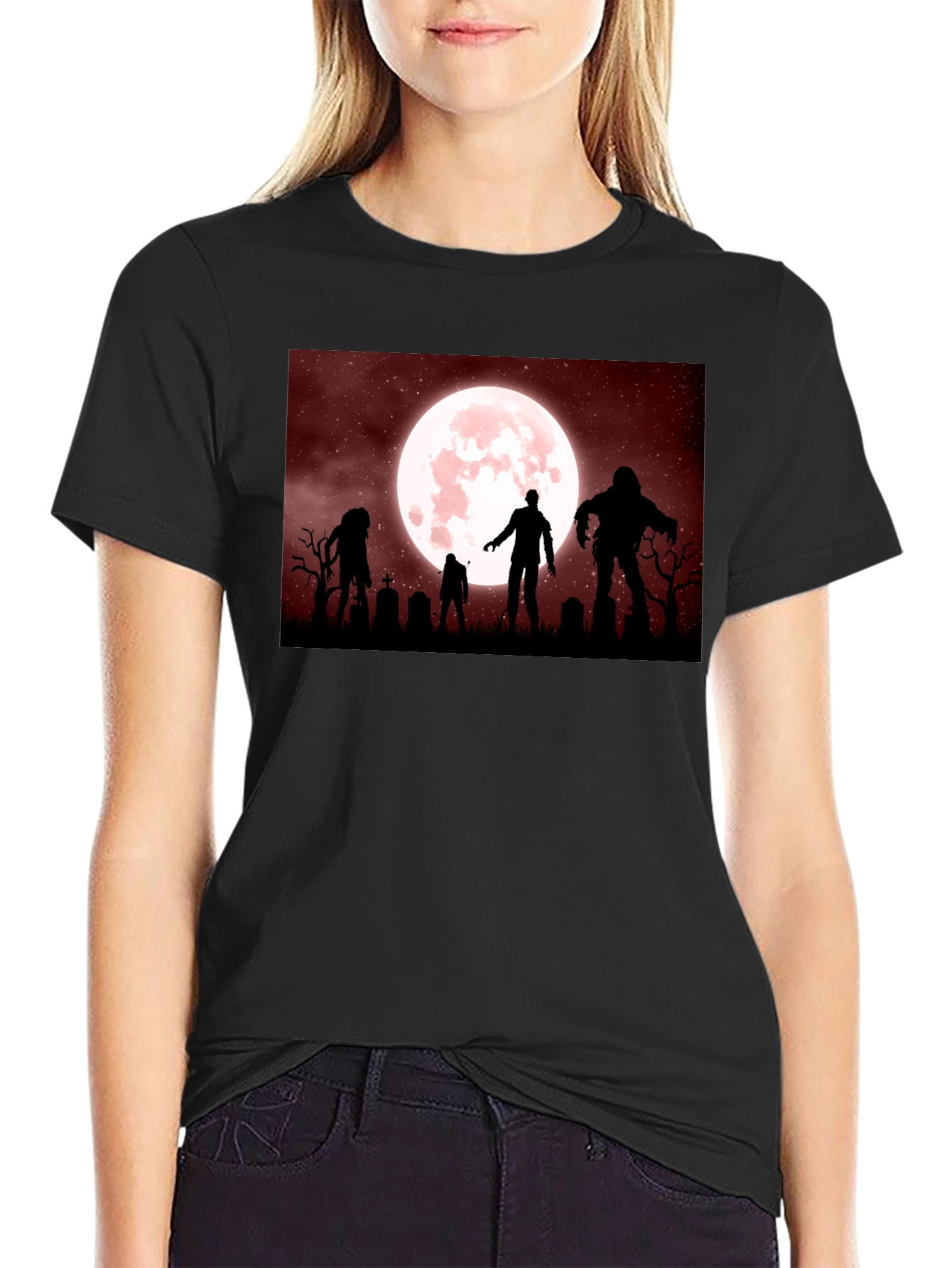 Zombie Moon T-Shirt - Halloween Night
