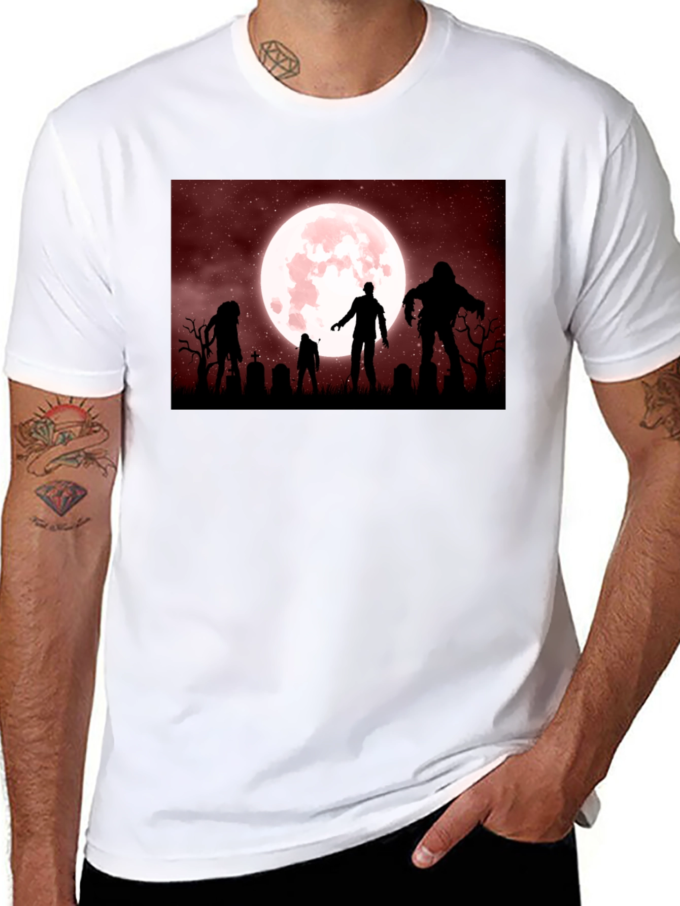 Zombie Moon T-Shirt - Halloween Night