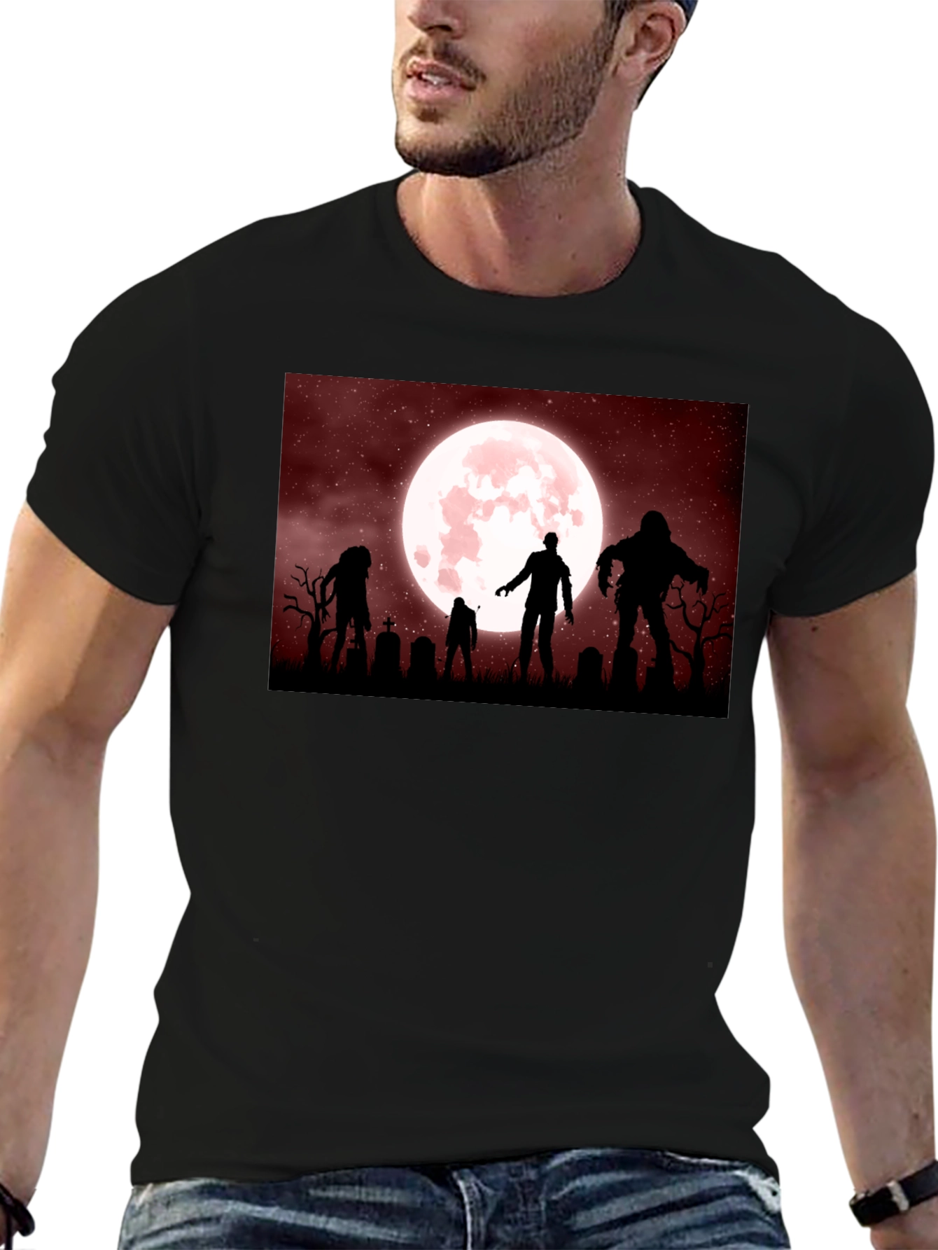 Zombie Moon T-Shirt - Halloween Night