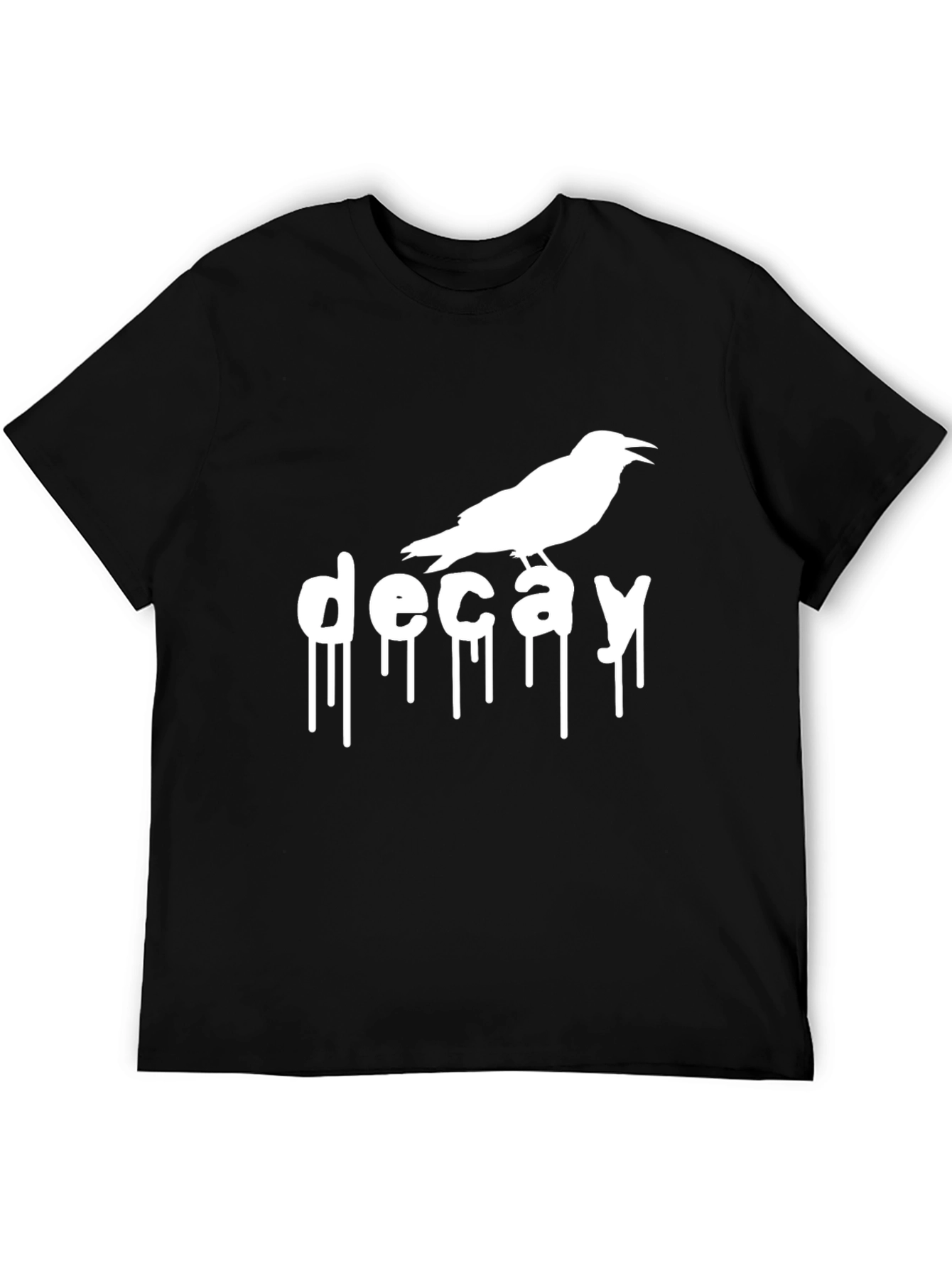 Decay Crow Graphic T-Shirt - Black Cotton Tee