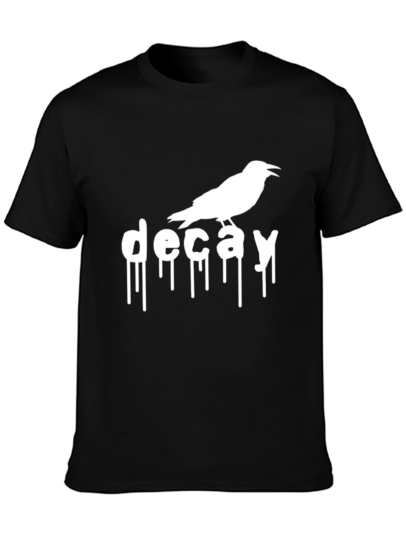 Decay Crow Graphic T-Shirt - Black Cotton Tee