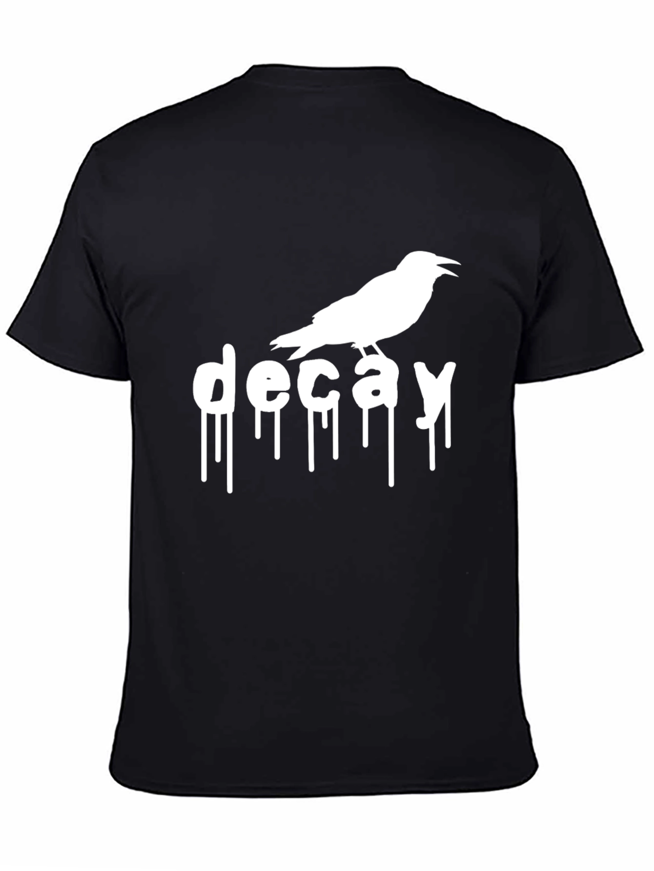 Decay Crow Graphic T-Shirt - Black Cotton Tee