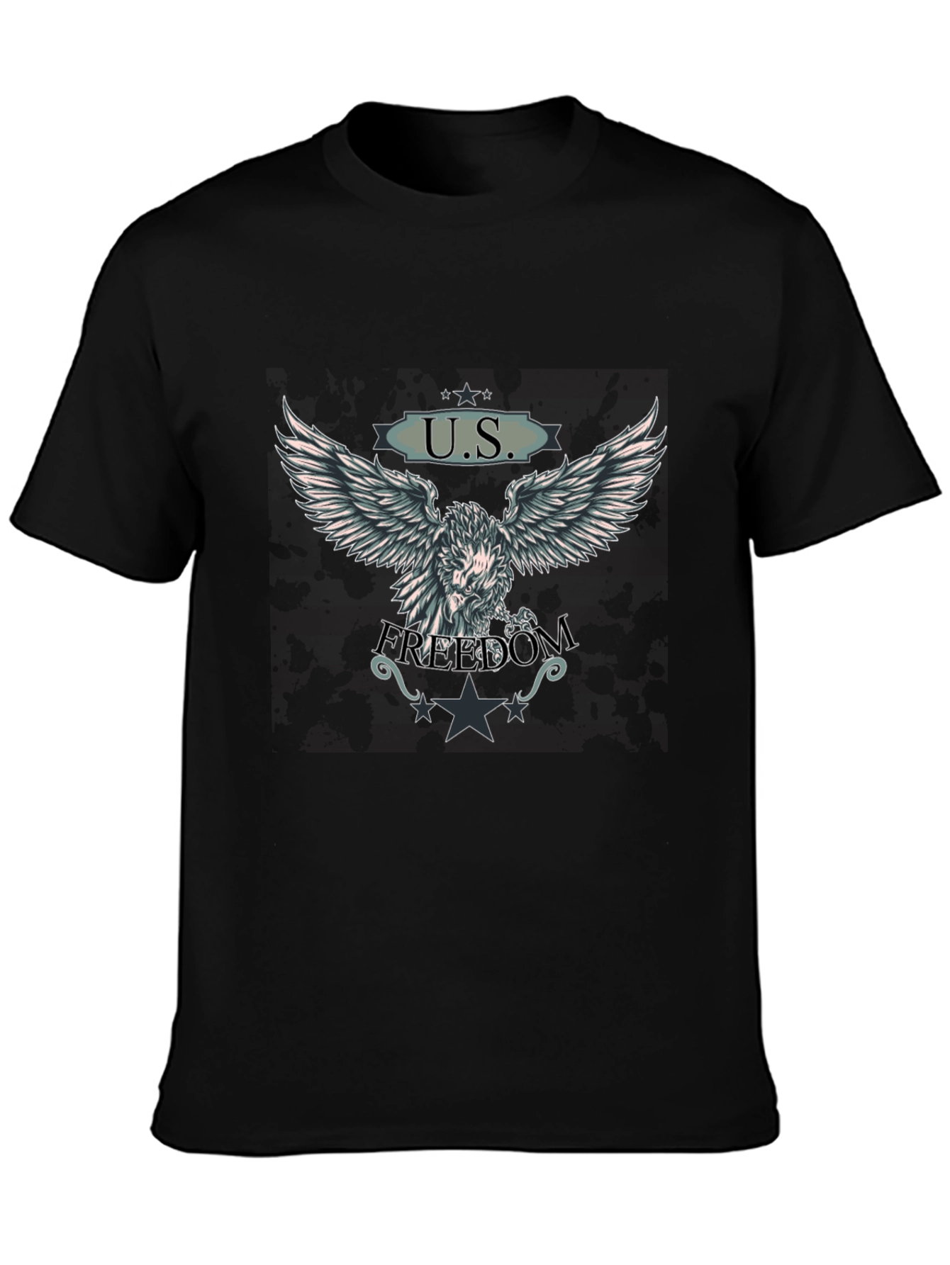 U.S. Freedom Eagle Graphic T-Shirt - Black