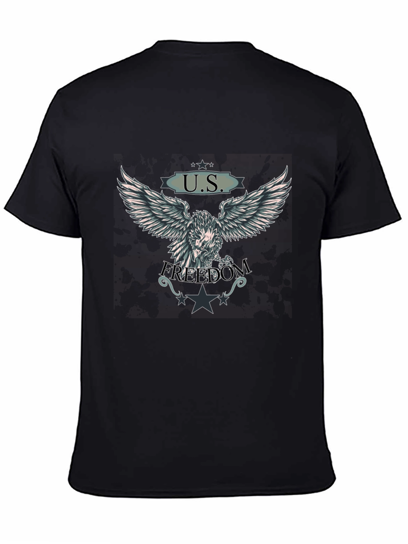 U.S. Freedom Eagle Graphic T-Shirt - Black
