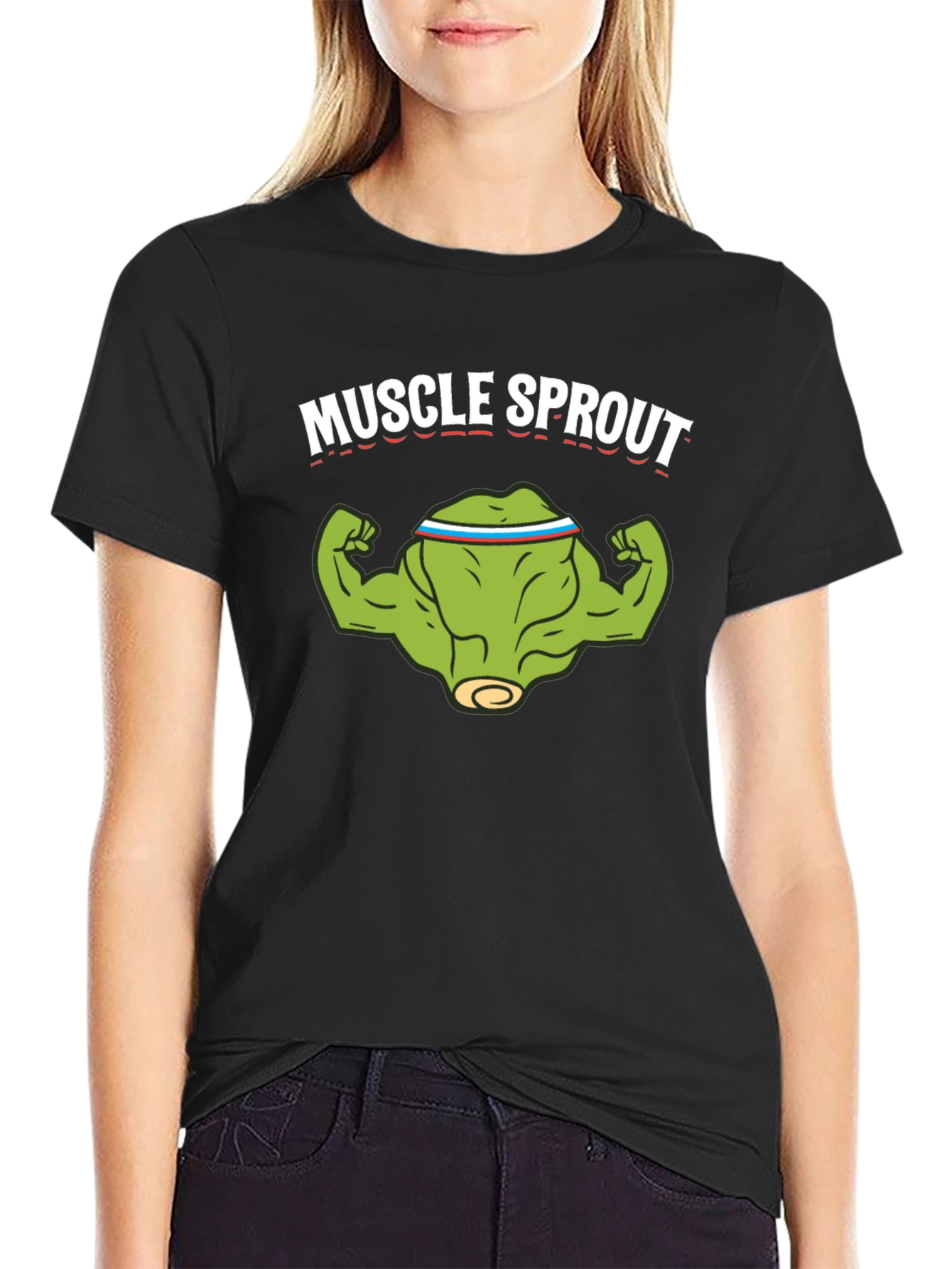 Muscle Sprout Black T-Shirt - Gym Humor Tee
