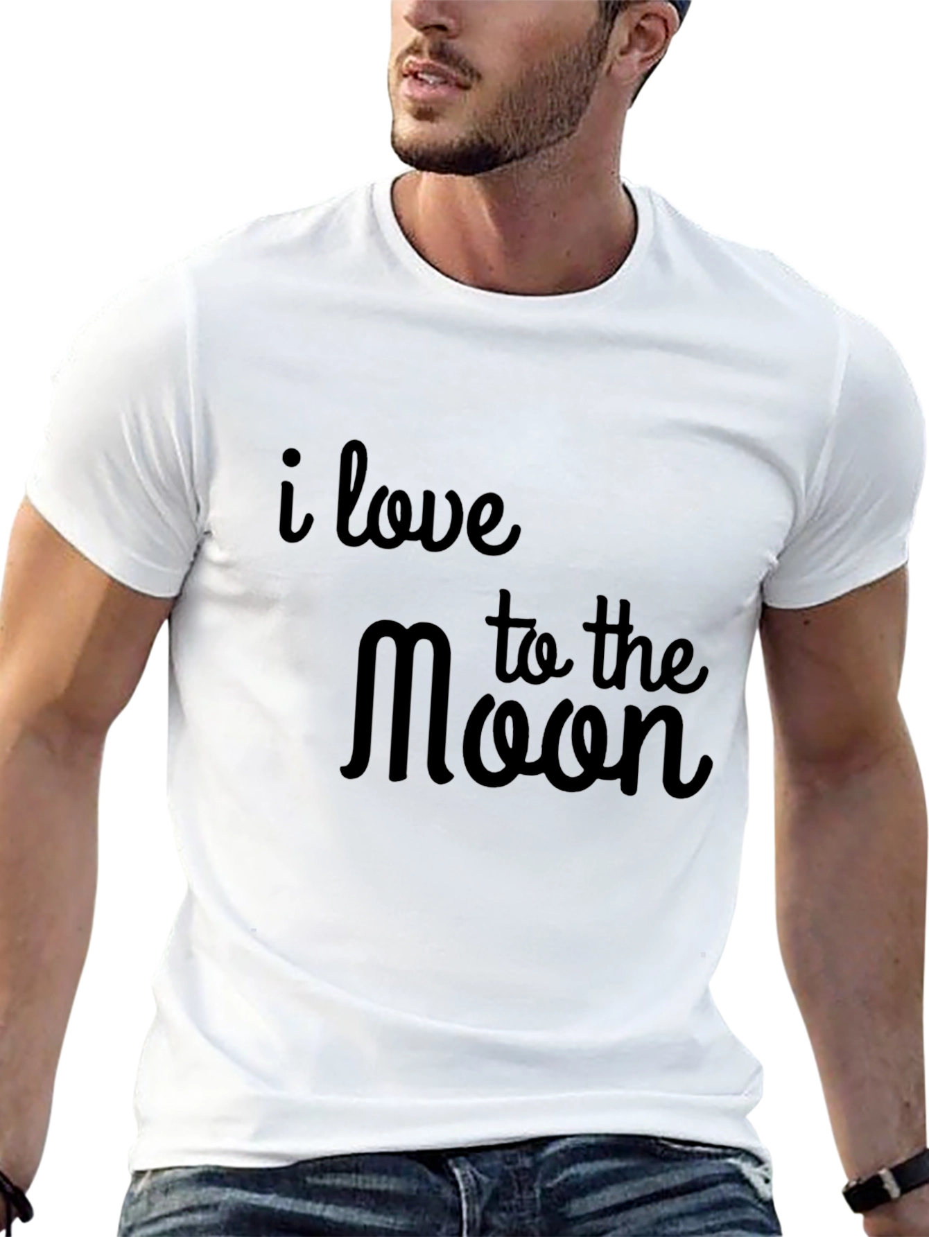 I Love to the Moon T-Shirt Black