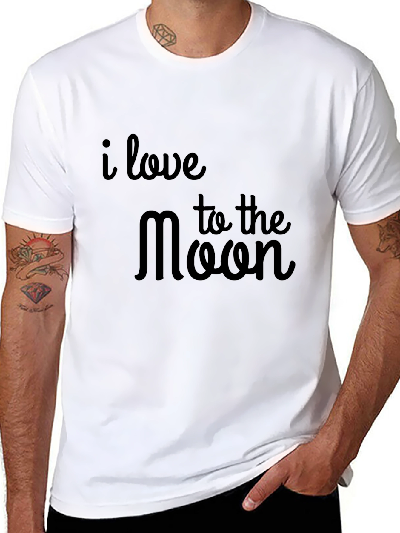I Love to the Moon T-Shirt Black