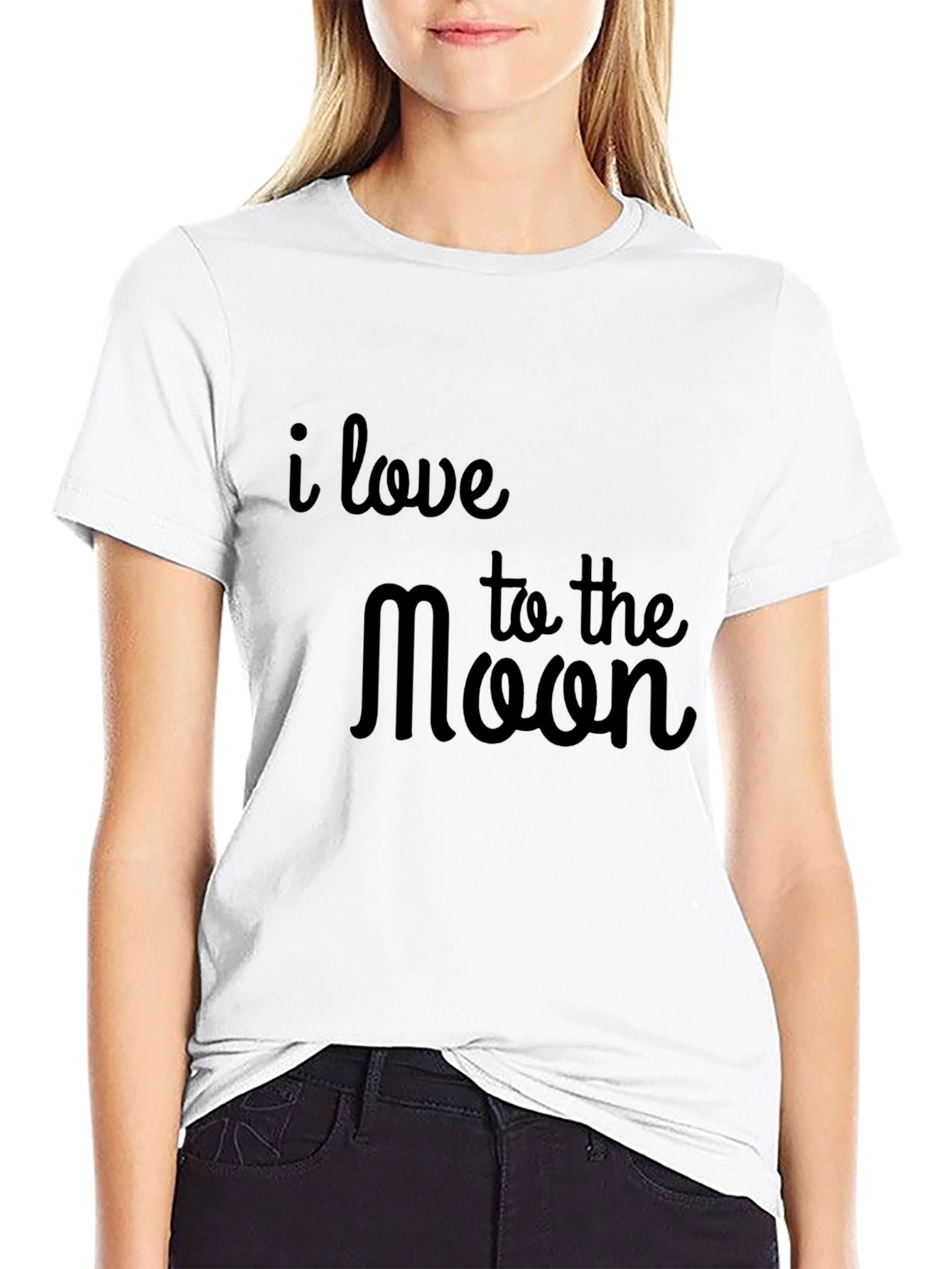 I Love to the Moon T-Shirt Black