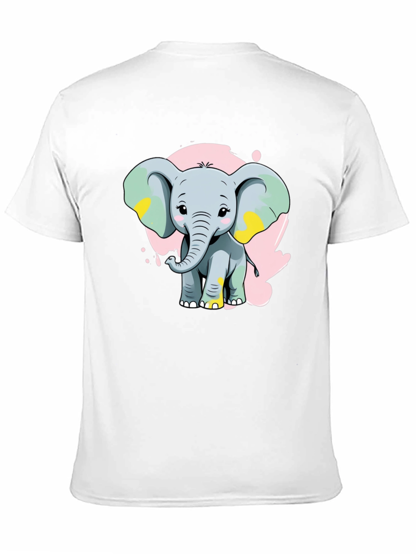 Cute Elephant Graphic Tee - Black Cotton Blend Shirt