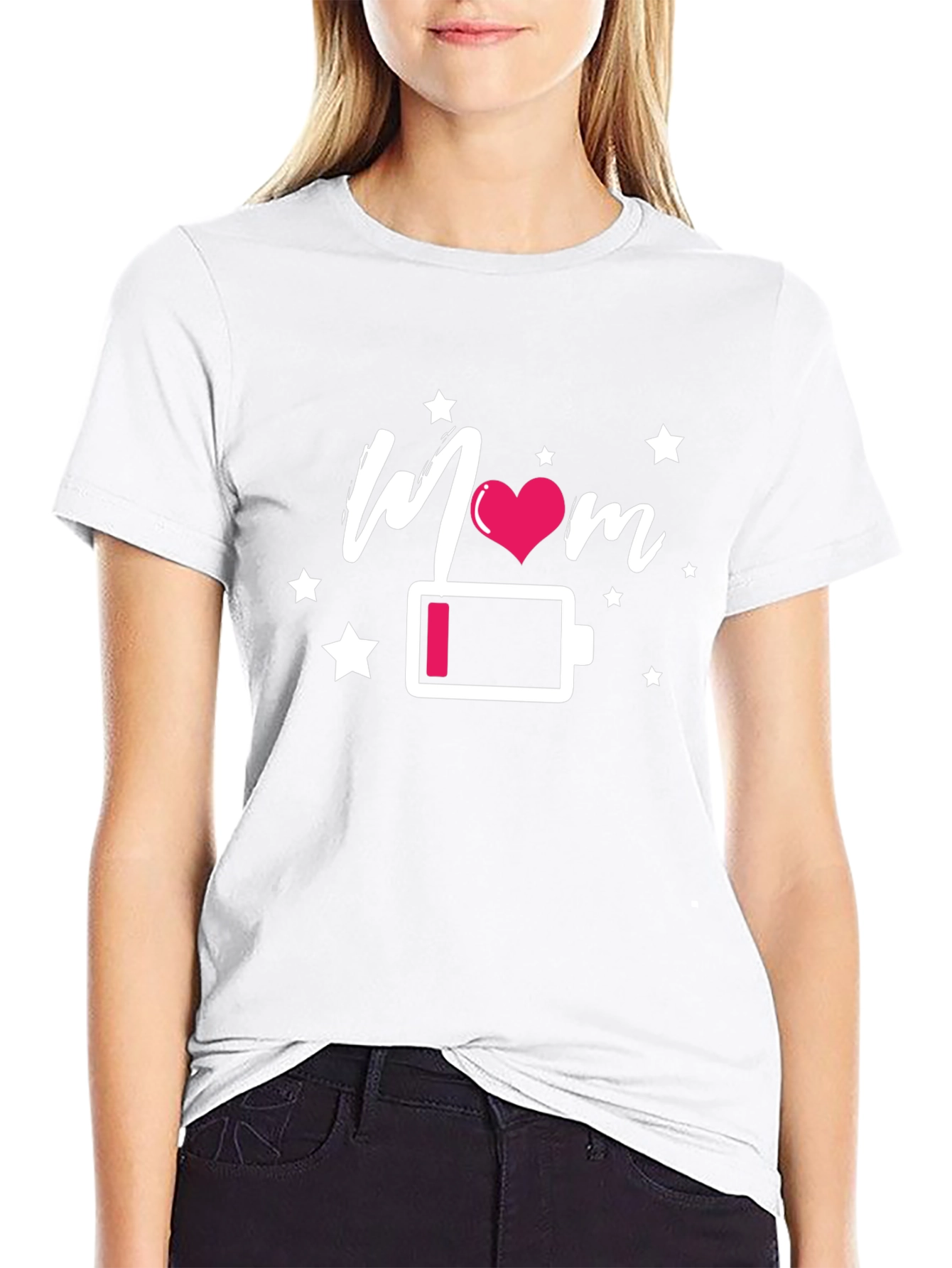 Mom Low Battery T-Shirt - Black