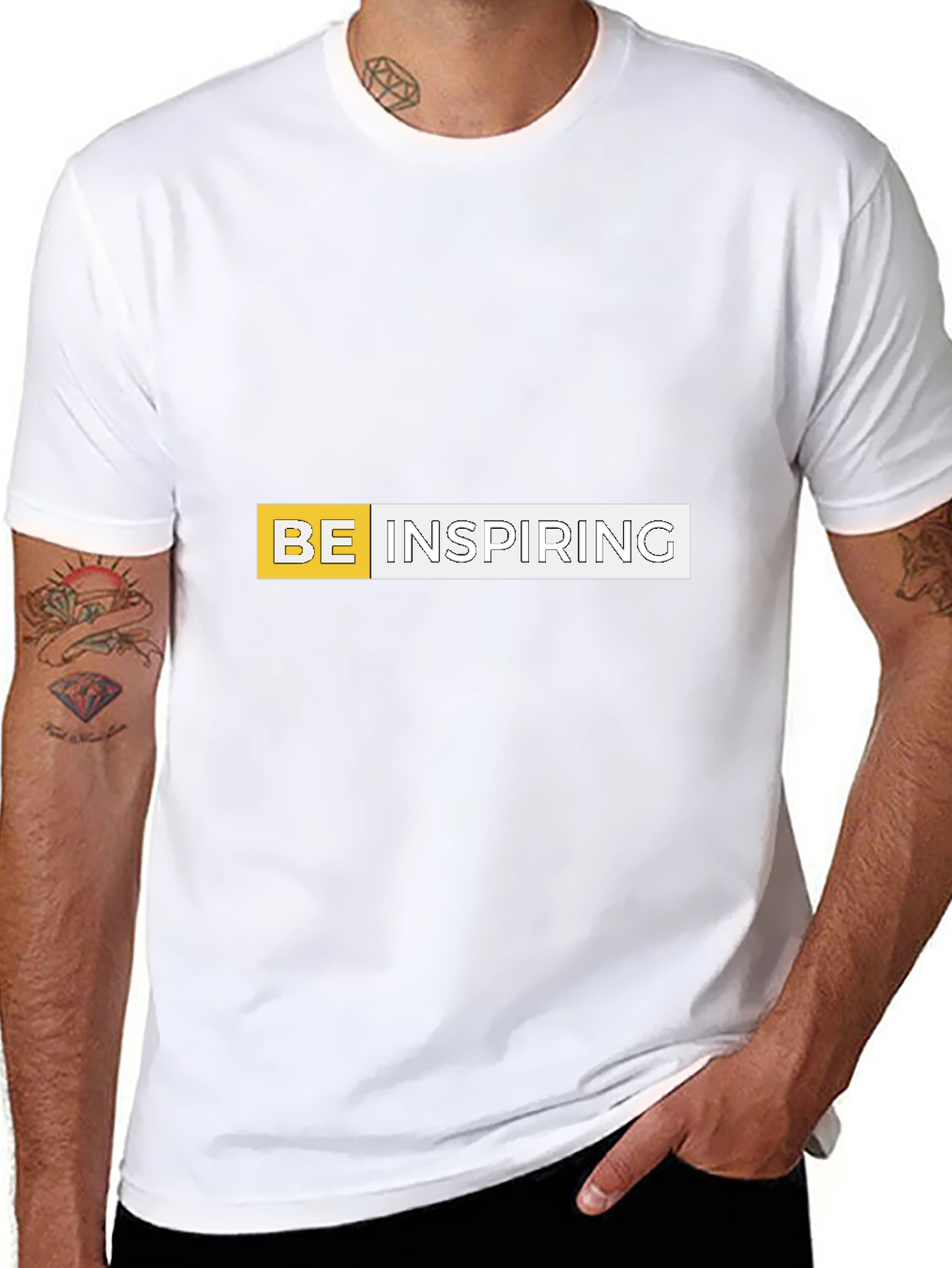 Be Inspiring Graphic Print Black Tee
