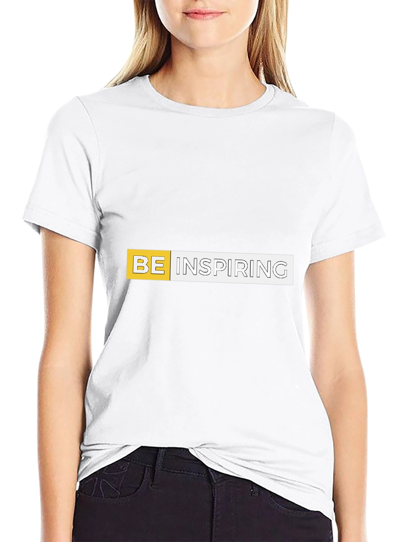 Be Inspiring Graphic Print Black Tee