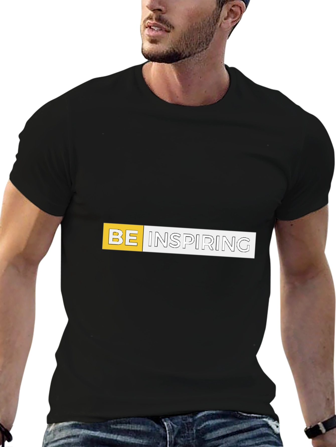 Be Inspiring Graphic Print Black Tee