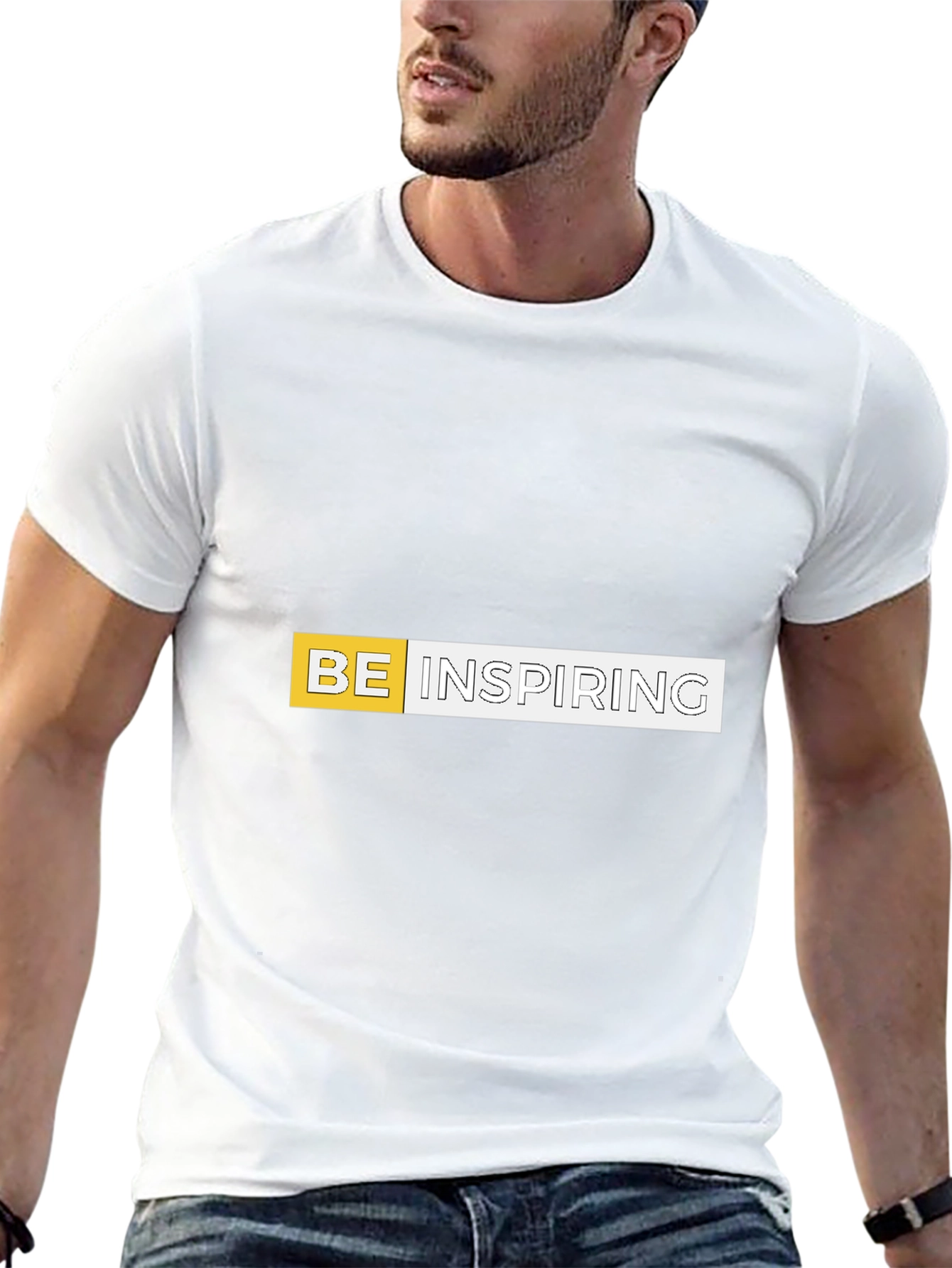 Be Inspiring Graphic Print Black Tee
