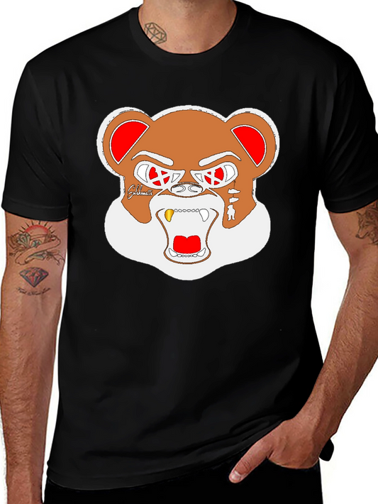 Cool Bear Graphic Print Black T-Shirt
