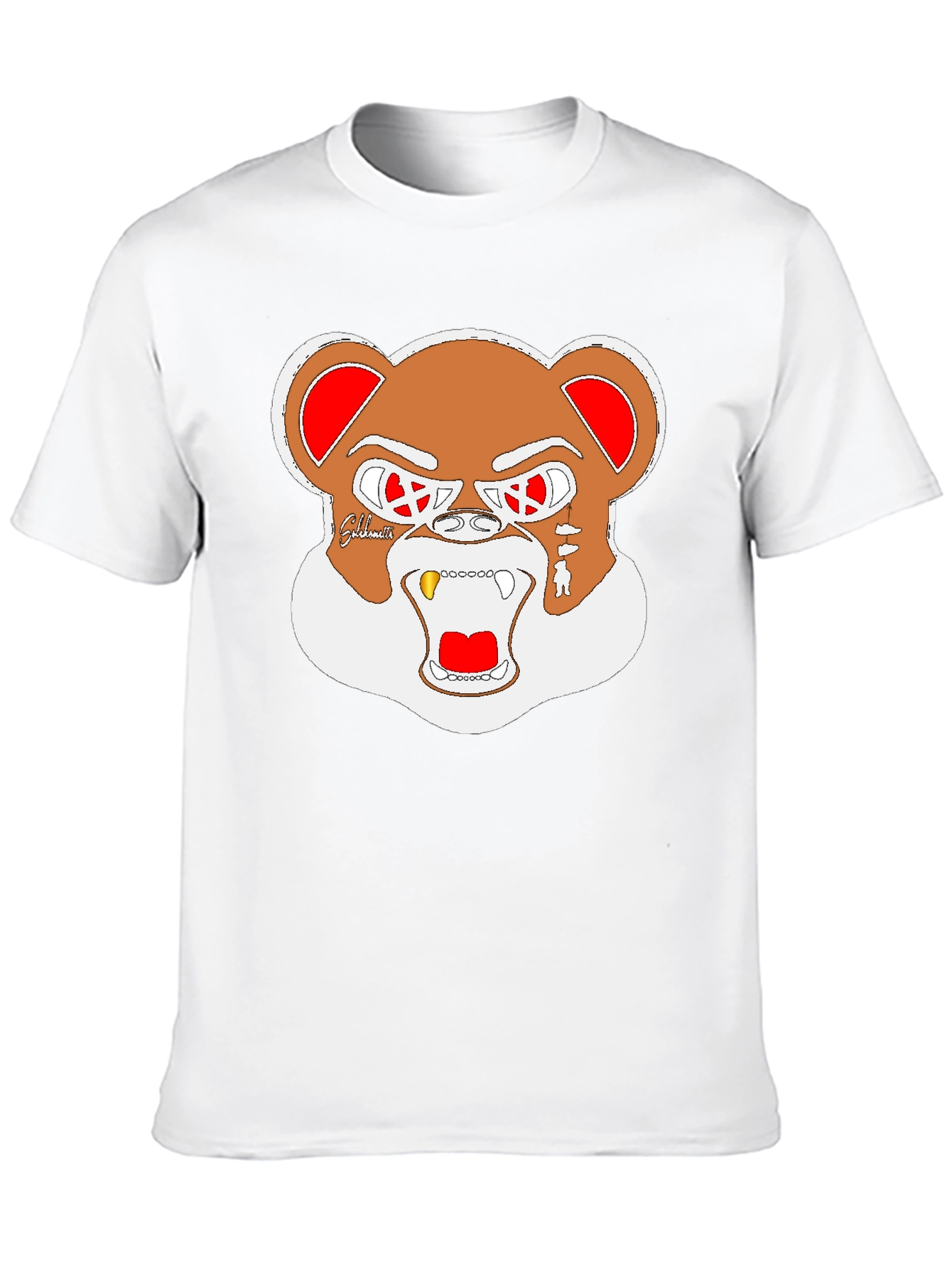 Cool Bear Graphic Print Black T-Shirt