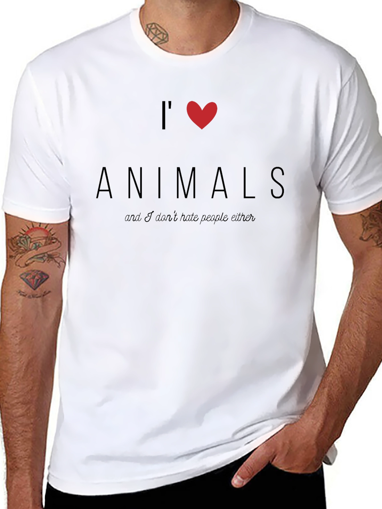 I Heart Animals T-Shirt - Novelty Graphic Tee