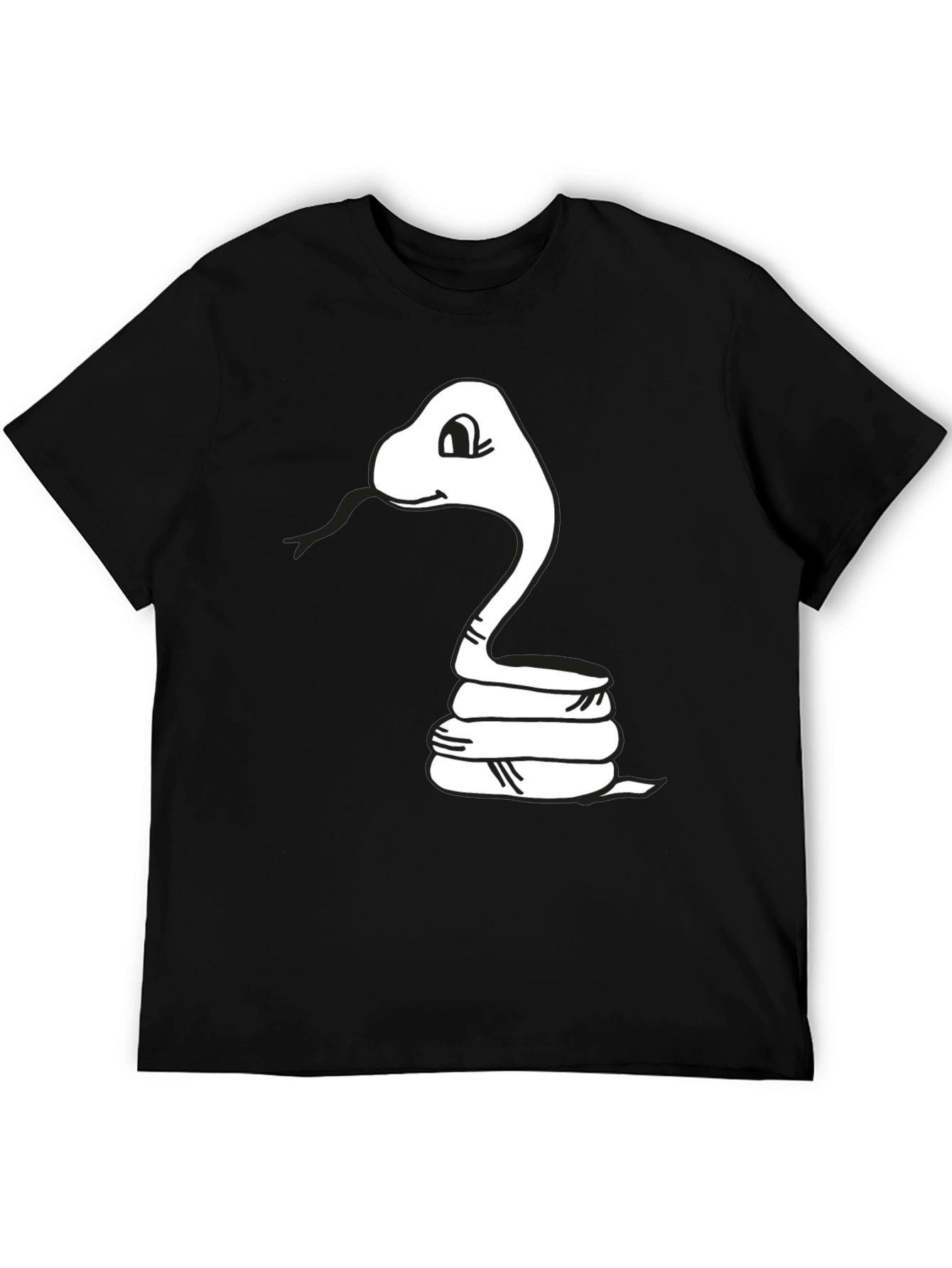 Cartoon Snake Graphic Tee - Black