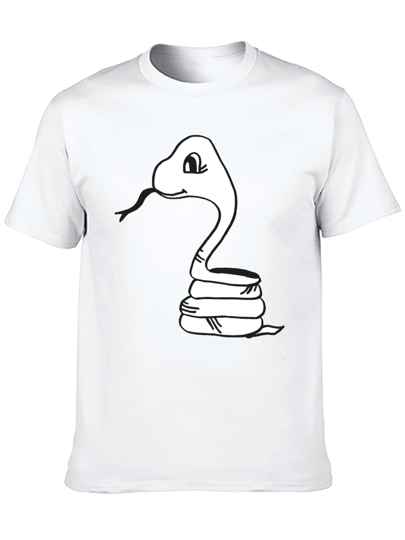 Cartoon Snake Graphic Tee - Black