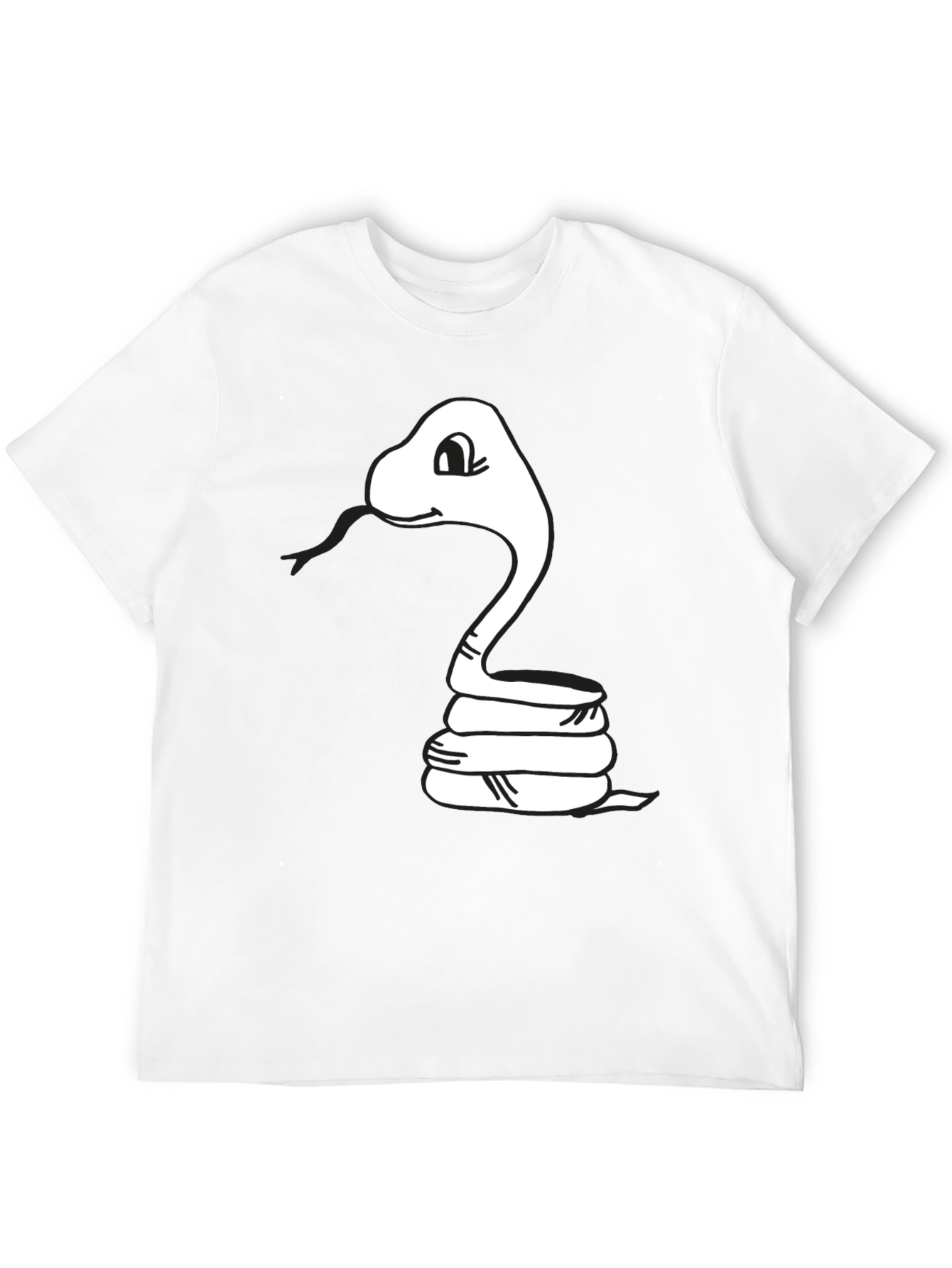 Cartoon Snake Graphic Tee - Black