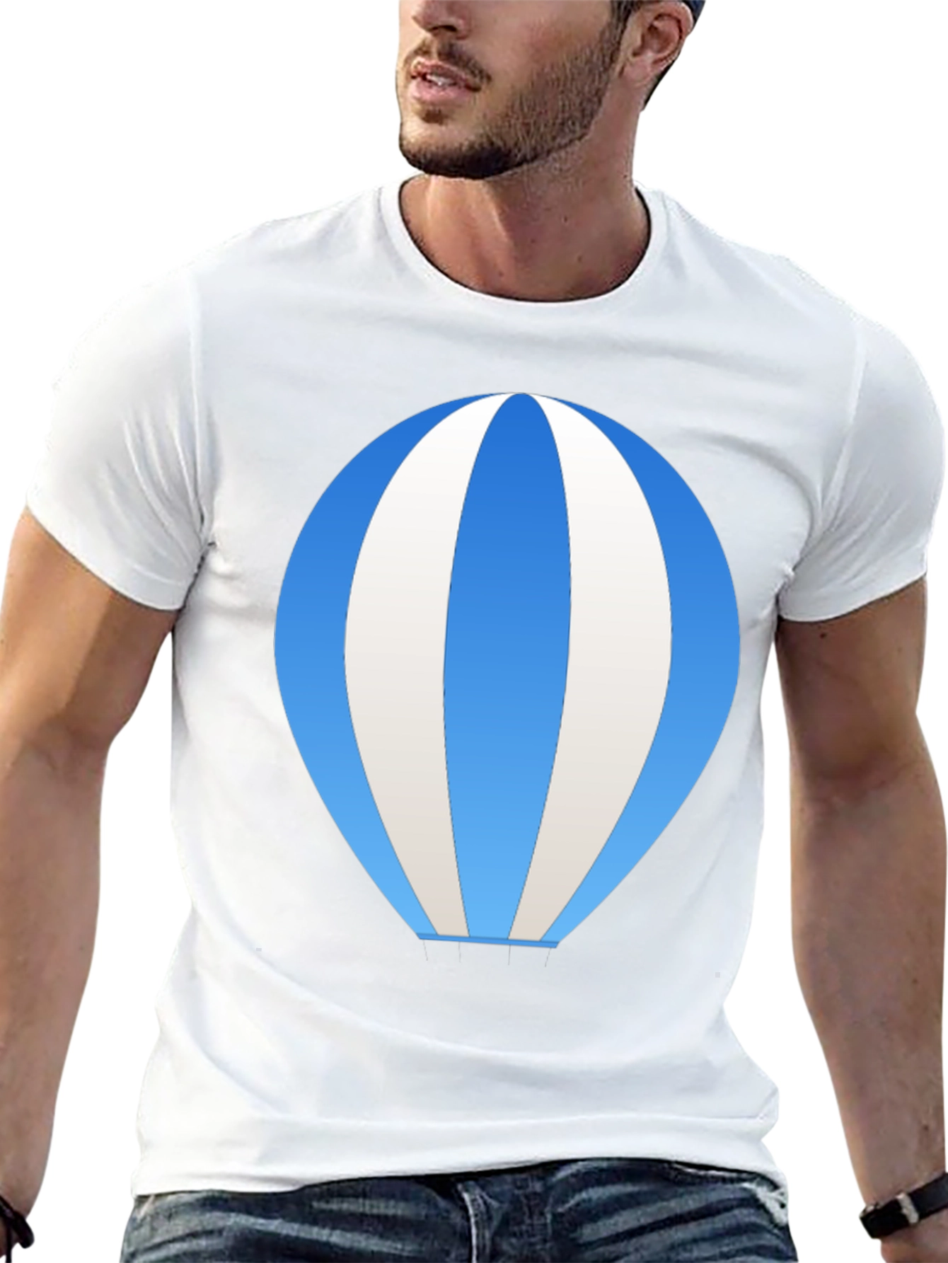 Blue Hot Air Balloon Graphic Tee
