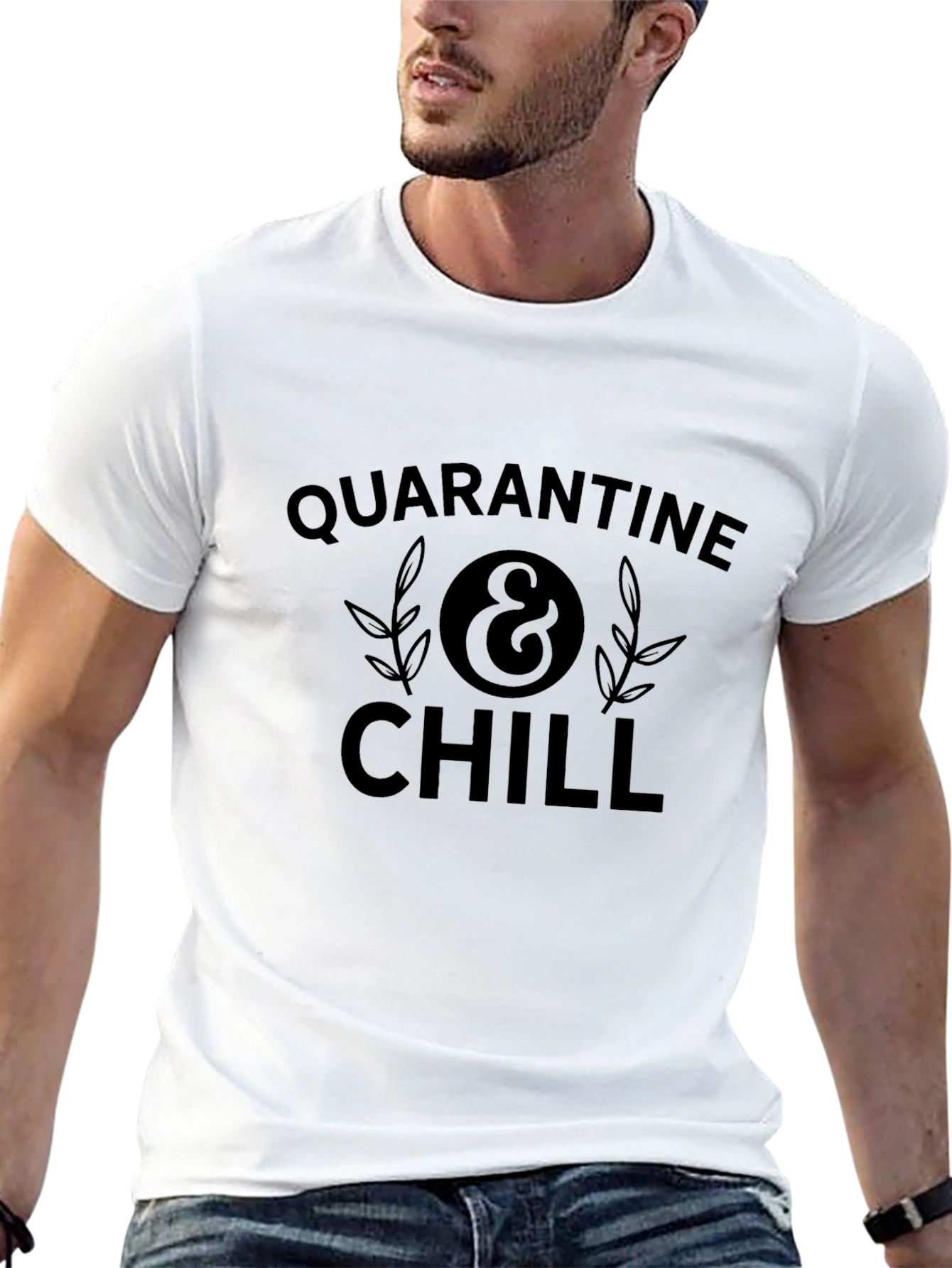 Quarantine & Chill Black Graphic T-Shirt