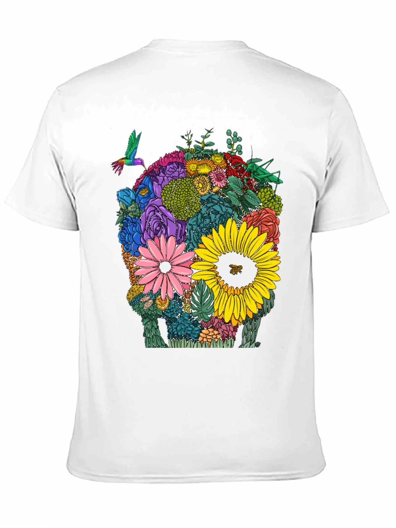 Floral Skull Graphic T-Shirt - Unique Design