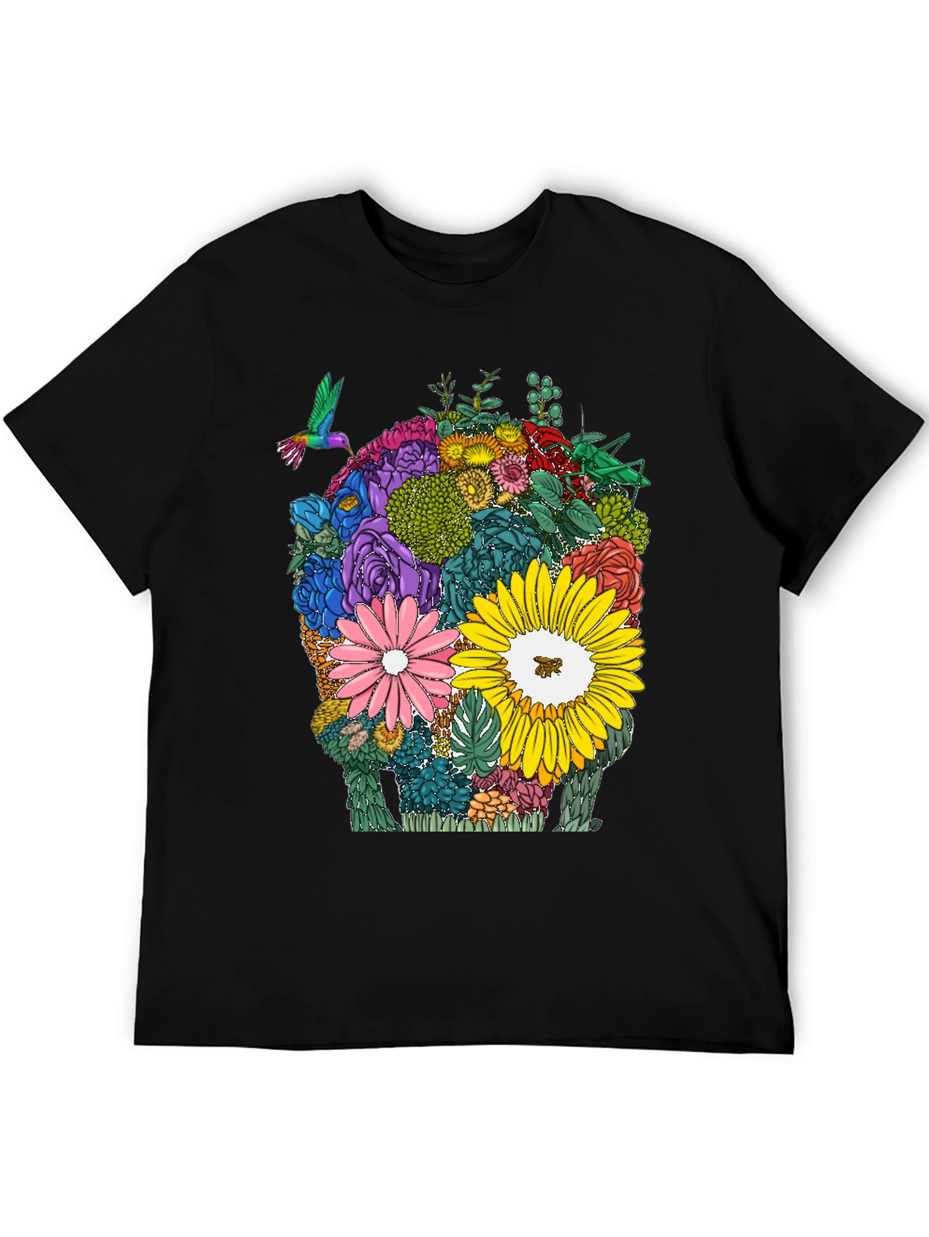 Floral Skull Graphic T-Shirt - Unique Design