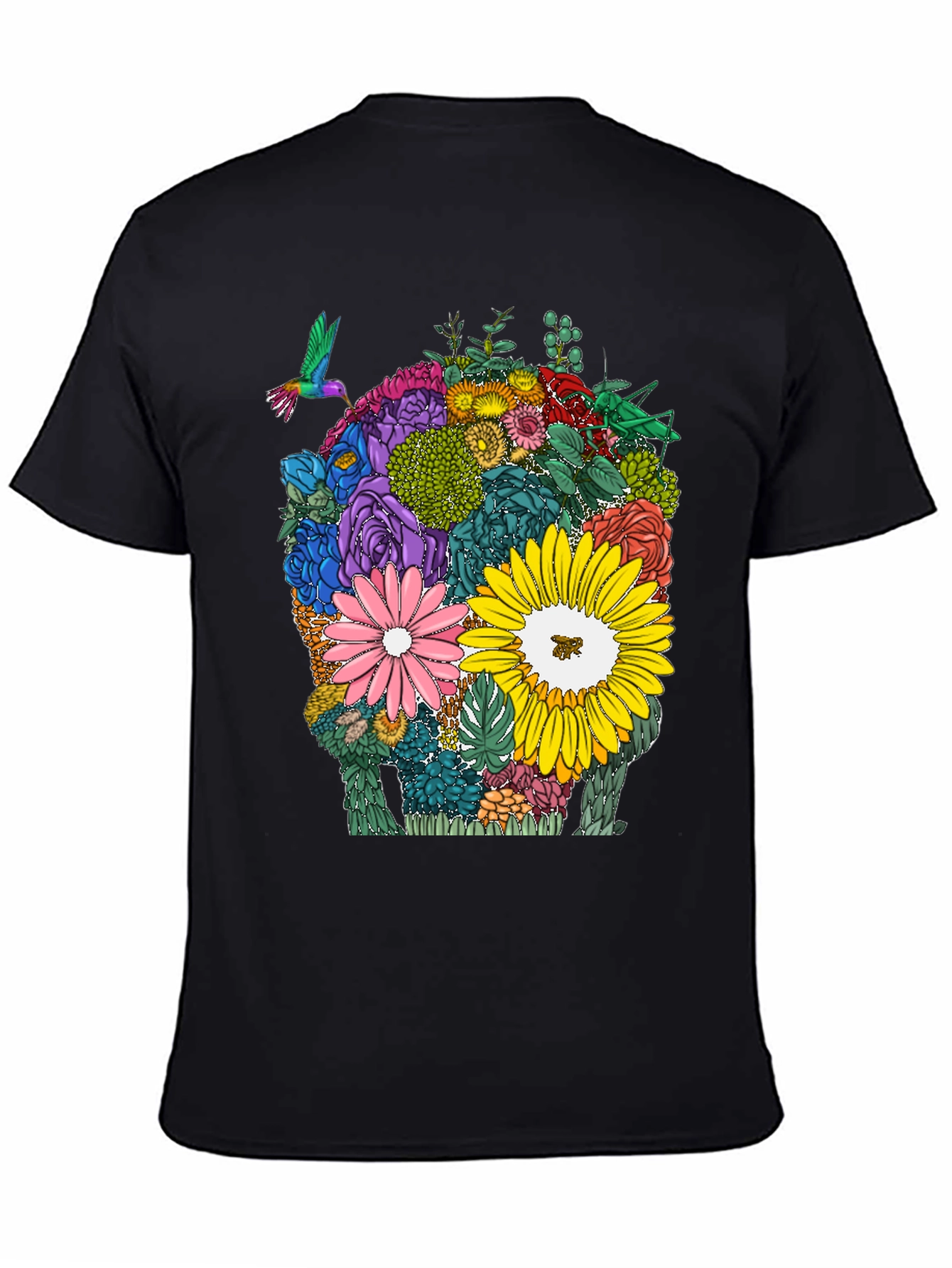 Floral Skull Graphic T-Shirt - Unique Design