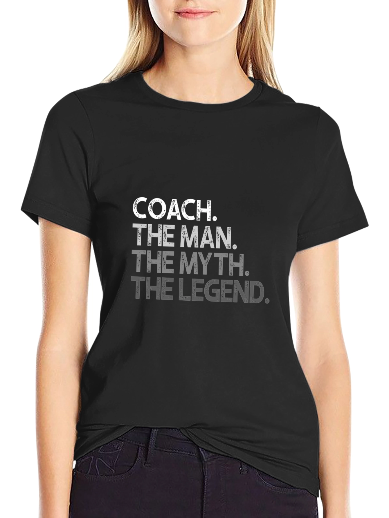 Coach The Man The Myth The Legend Black T-Shirt