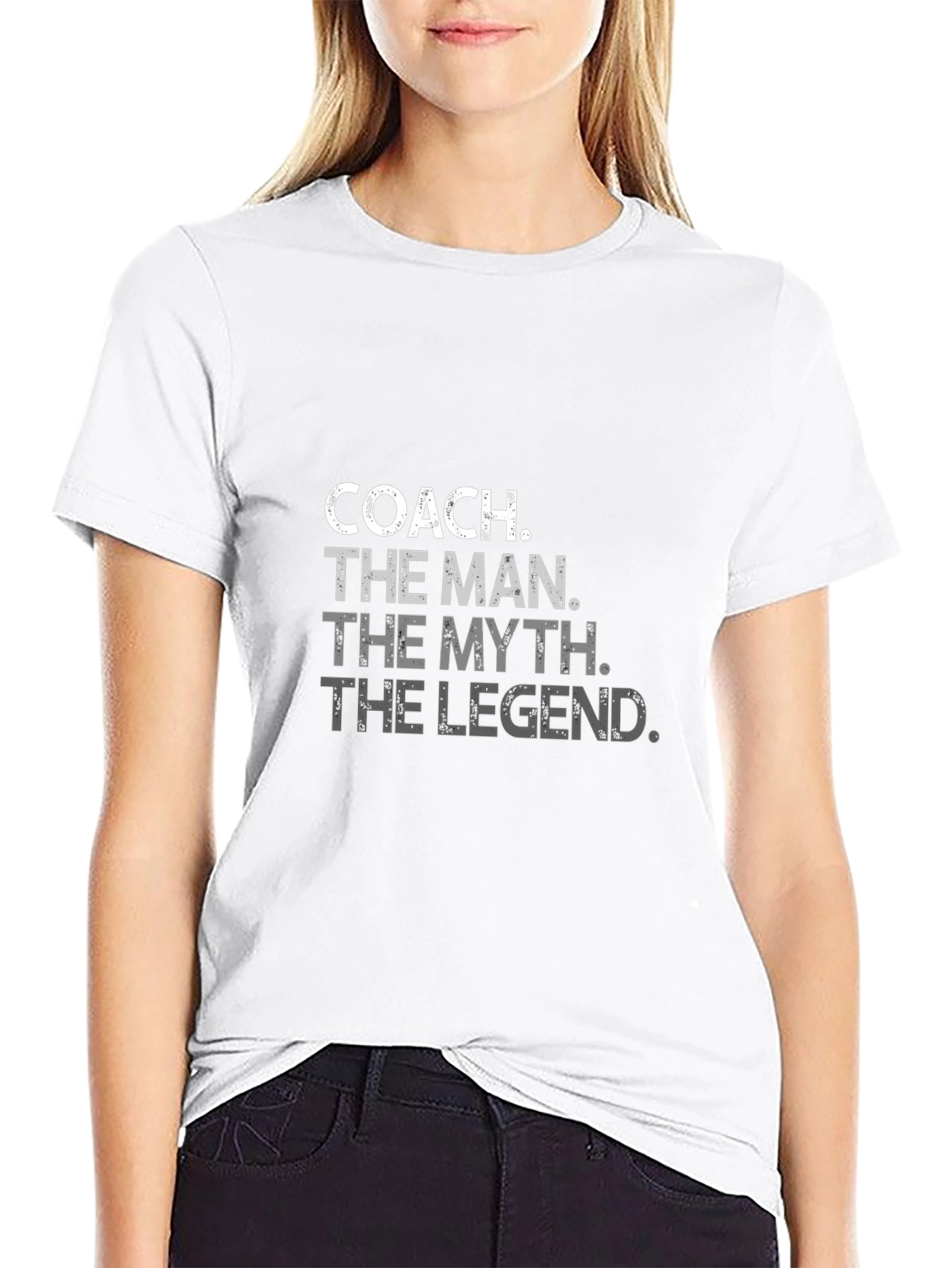 Coach The Man The Myth The Legend Black T-Shirt