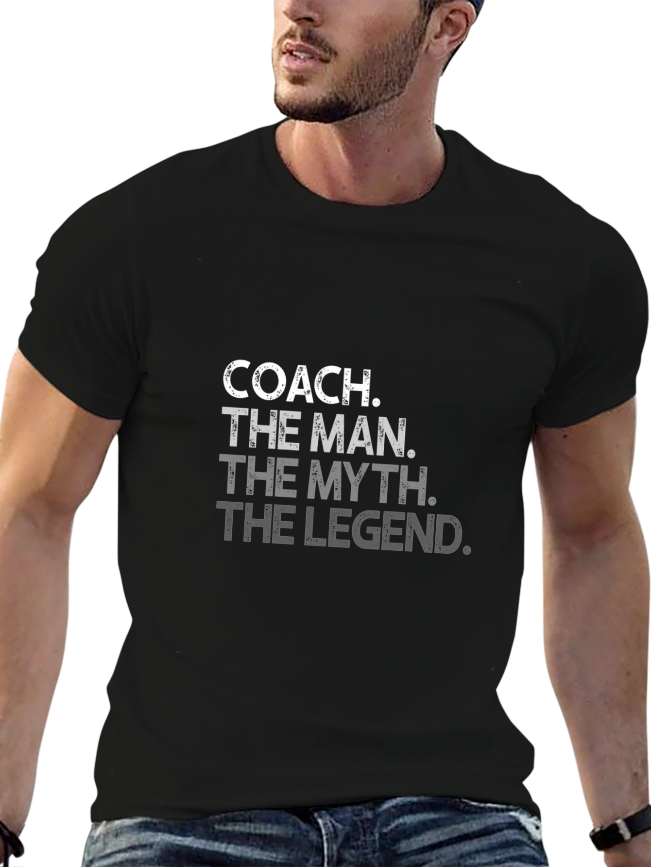 Coach The Man The Myth The Legend Black T-Shirt