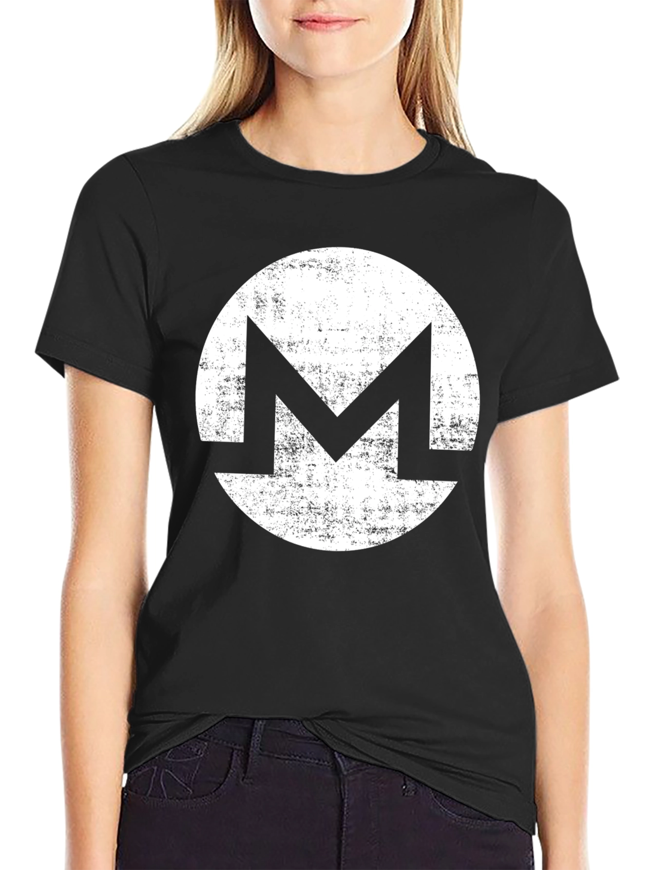 Monero Crypto Logo T-Shirt - Distressed Graphic Tee