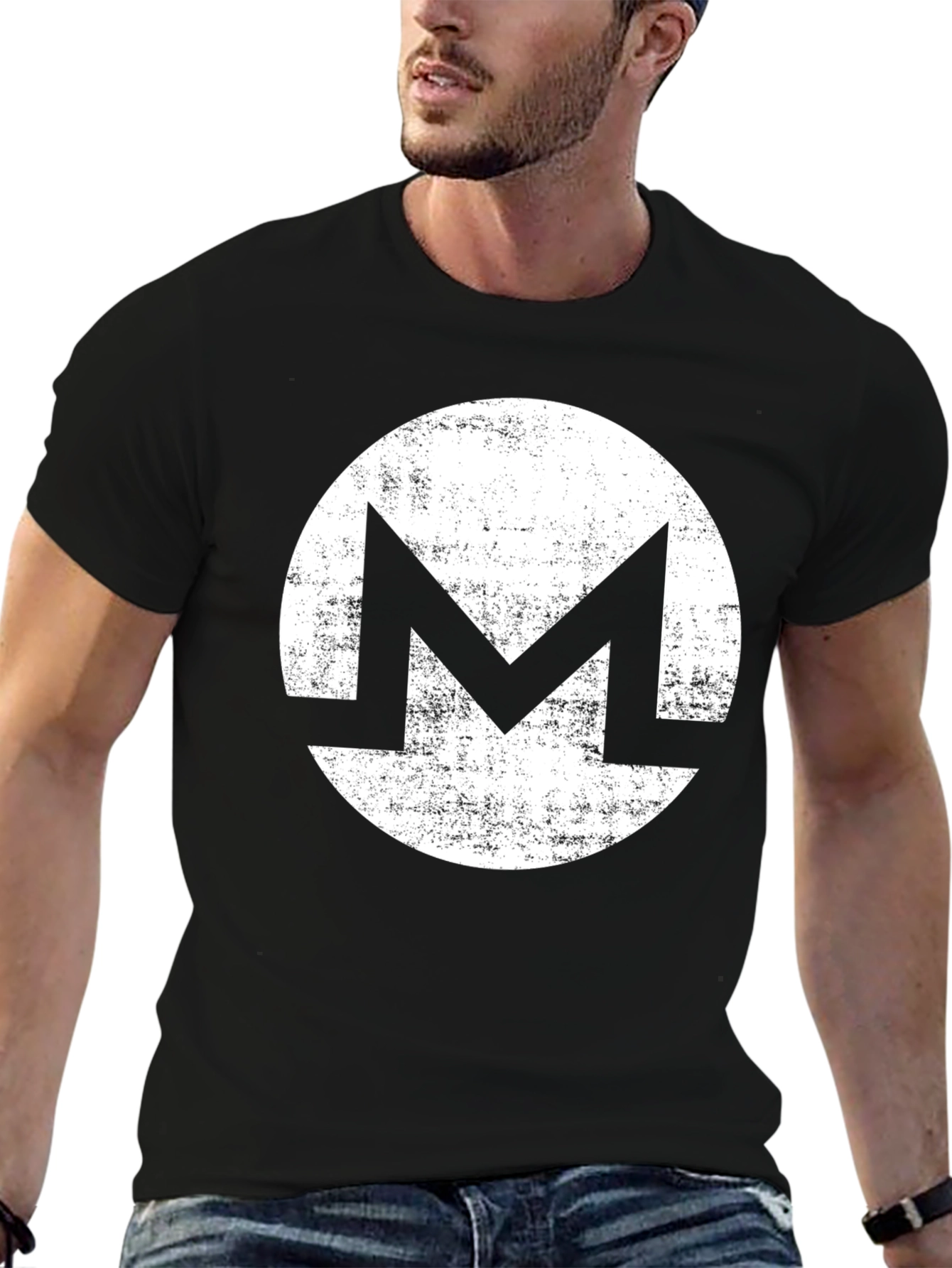 Monero Crypto Logo T-Shirt - Distressed Graphic Tee