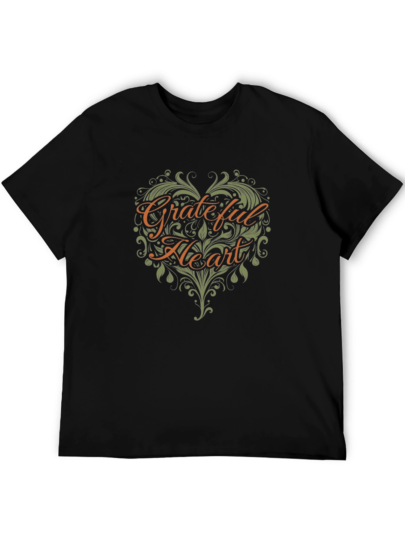 Grateful Heart Black T-Shirt - Stylish Graphic Tee