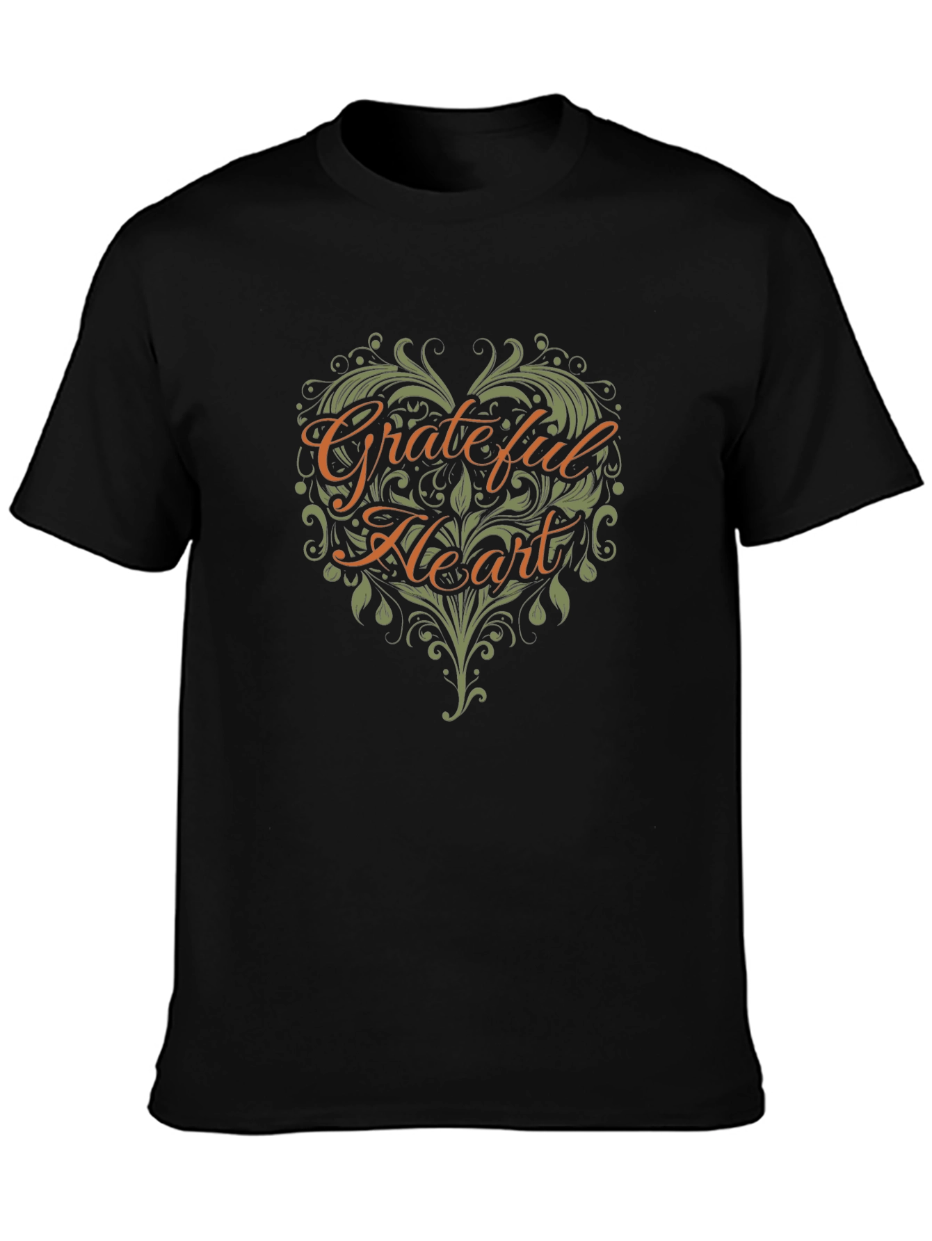 Grateful Heart Black T-Shirt - Stylish Graphic Tee