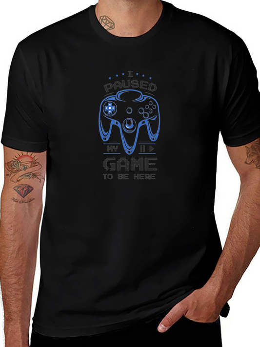 Gamers Black T-Shirt - I Paused My Game