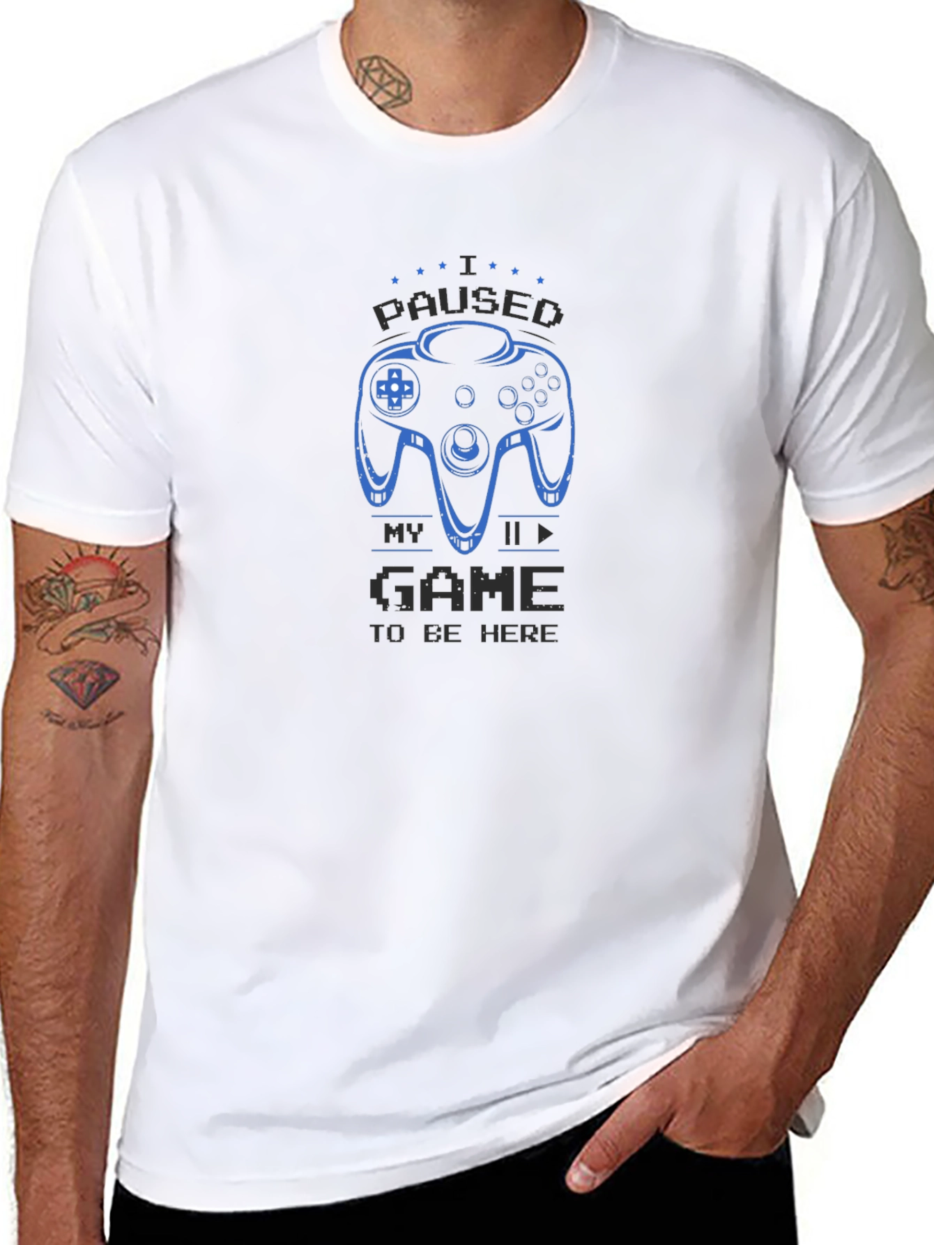 Gamers Black T-Shirt - I Paused My Game