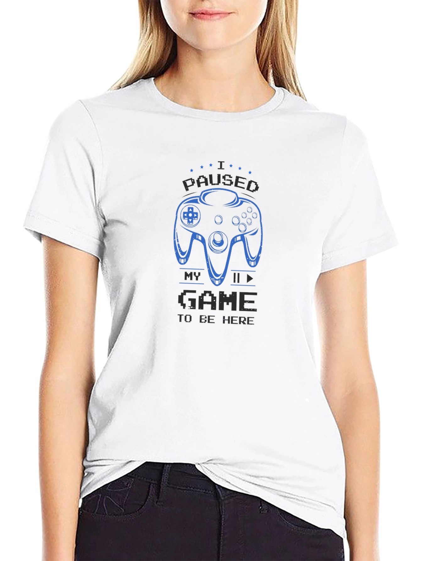 Gamers Black T-Shirt - I Paused My Game