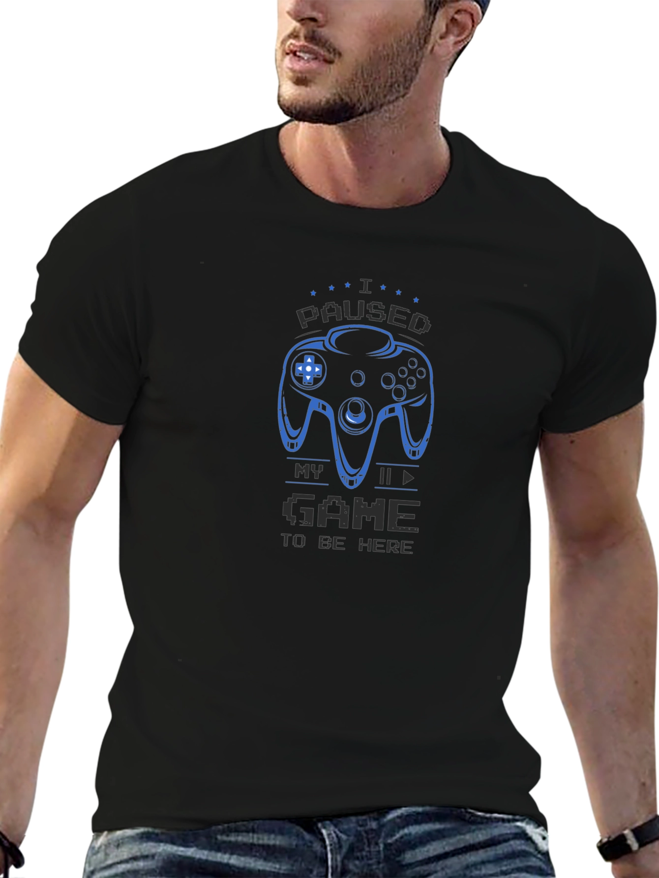 Gamers Black T-Shirt - I Paused My Game