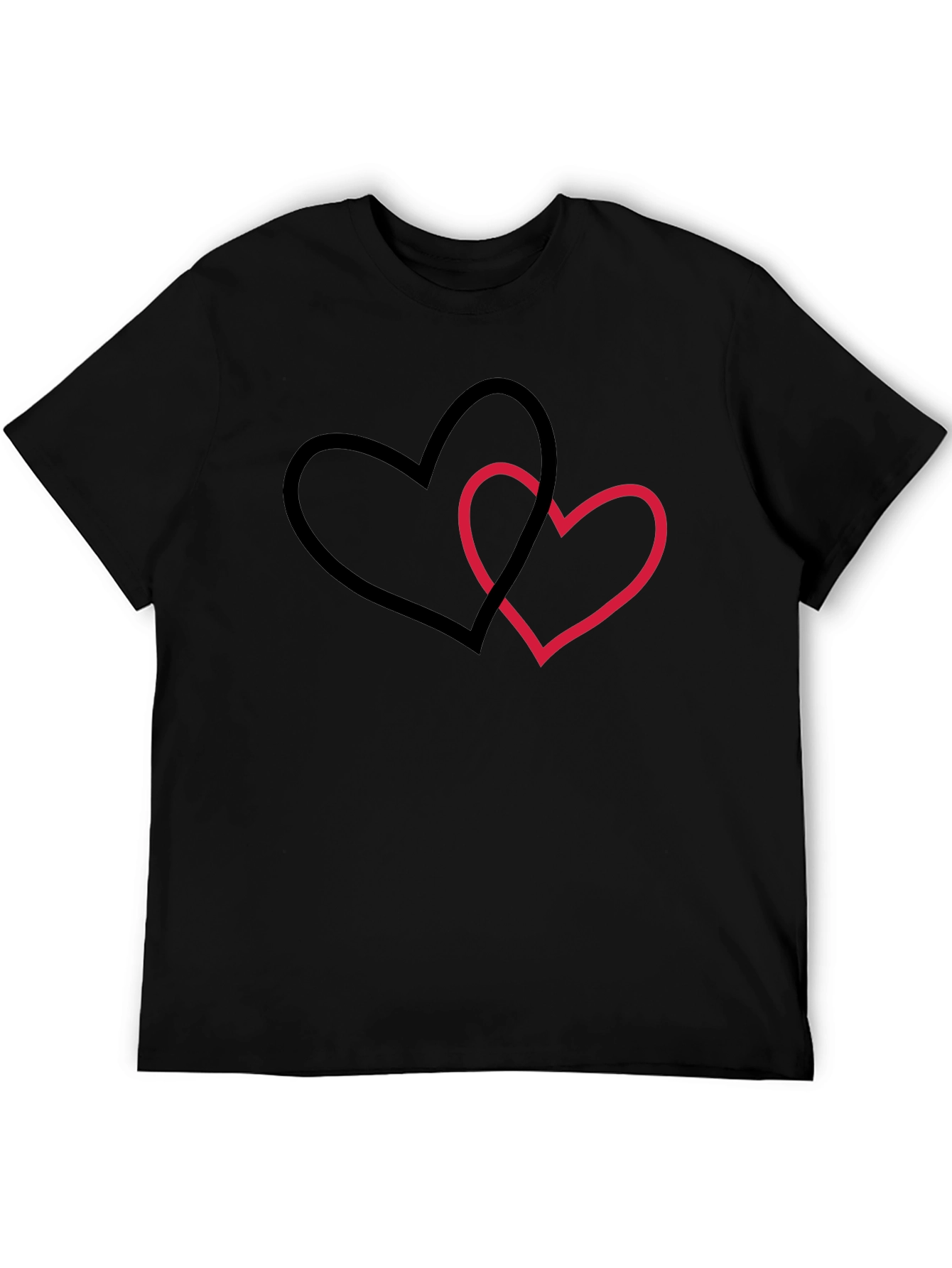 Interlocking Hearts Graphic Tee - Black
