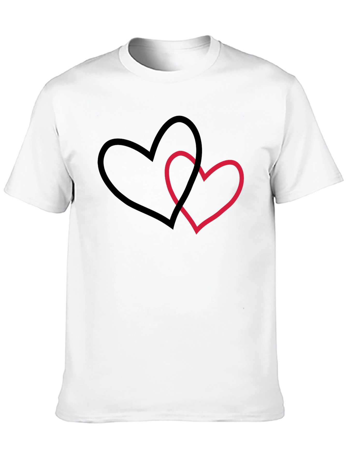 Interlocking Hearts Graphic Tee - Black