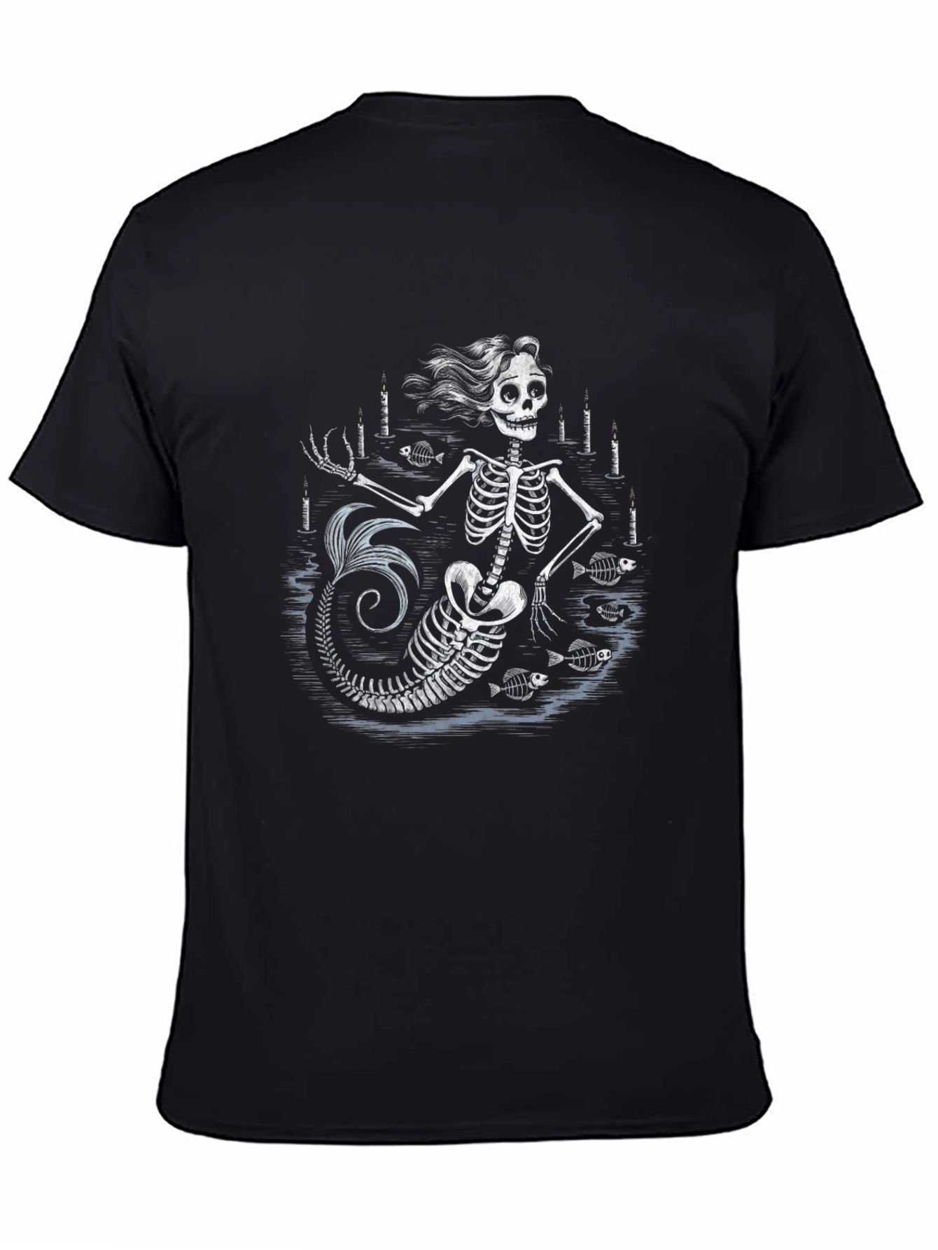 Skeleton Mermaid Graphic T-Shirt