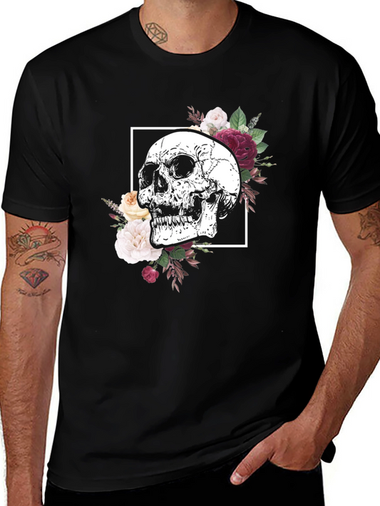 Floral Skull Graphic Tee