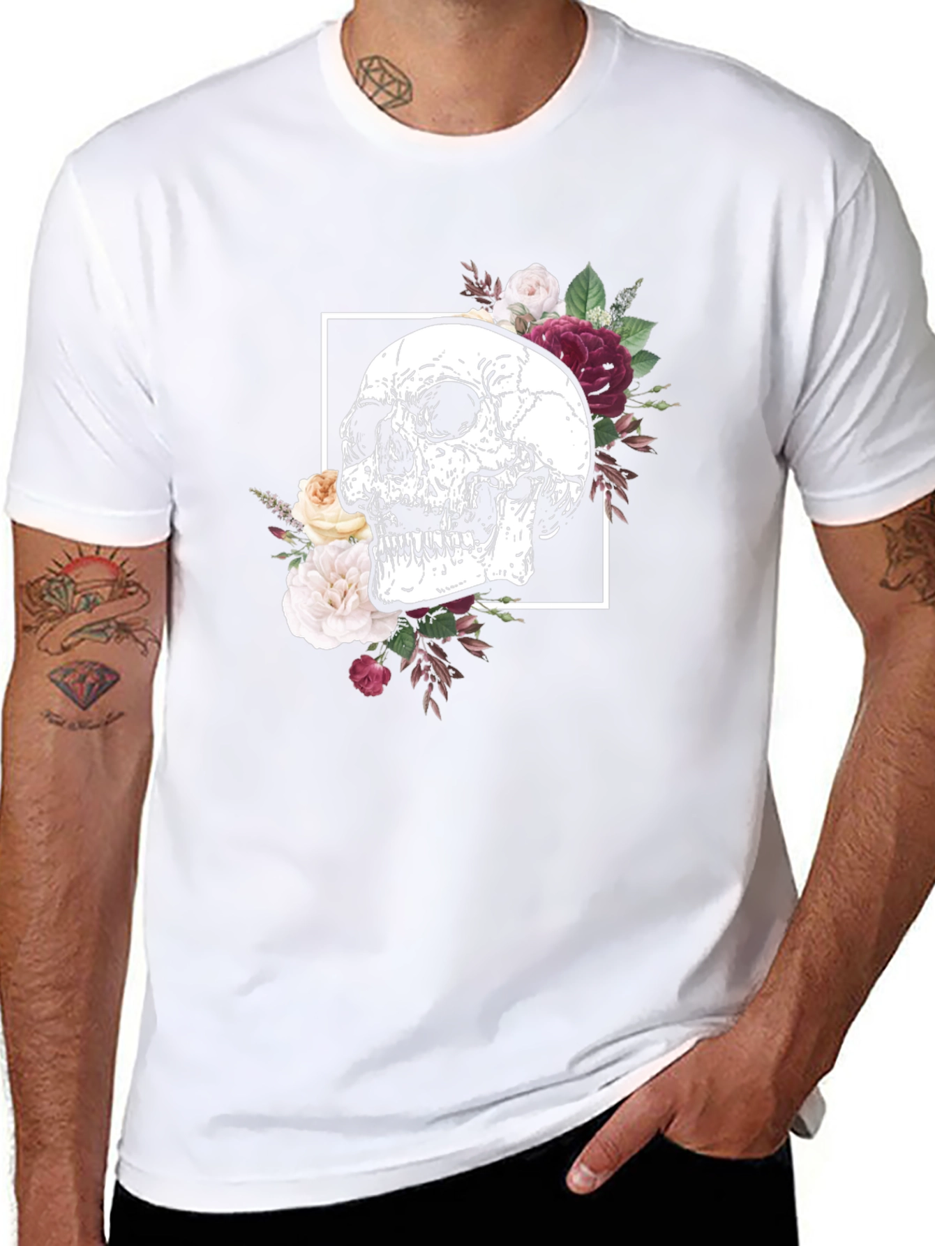 Floral Skull Graphic Tee
