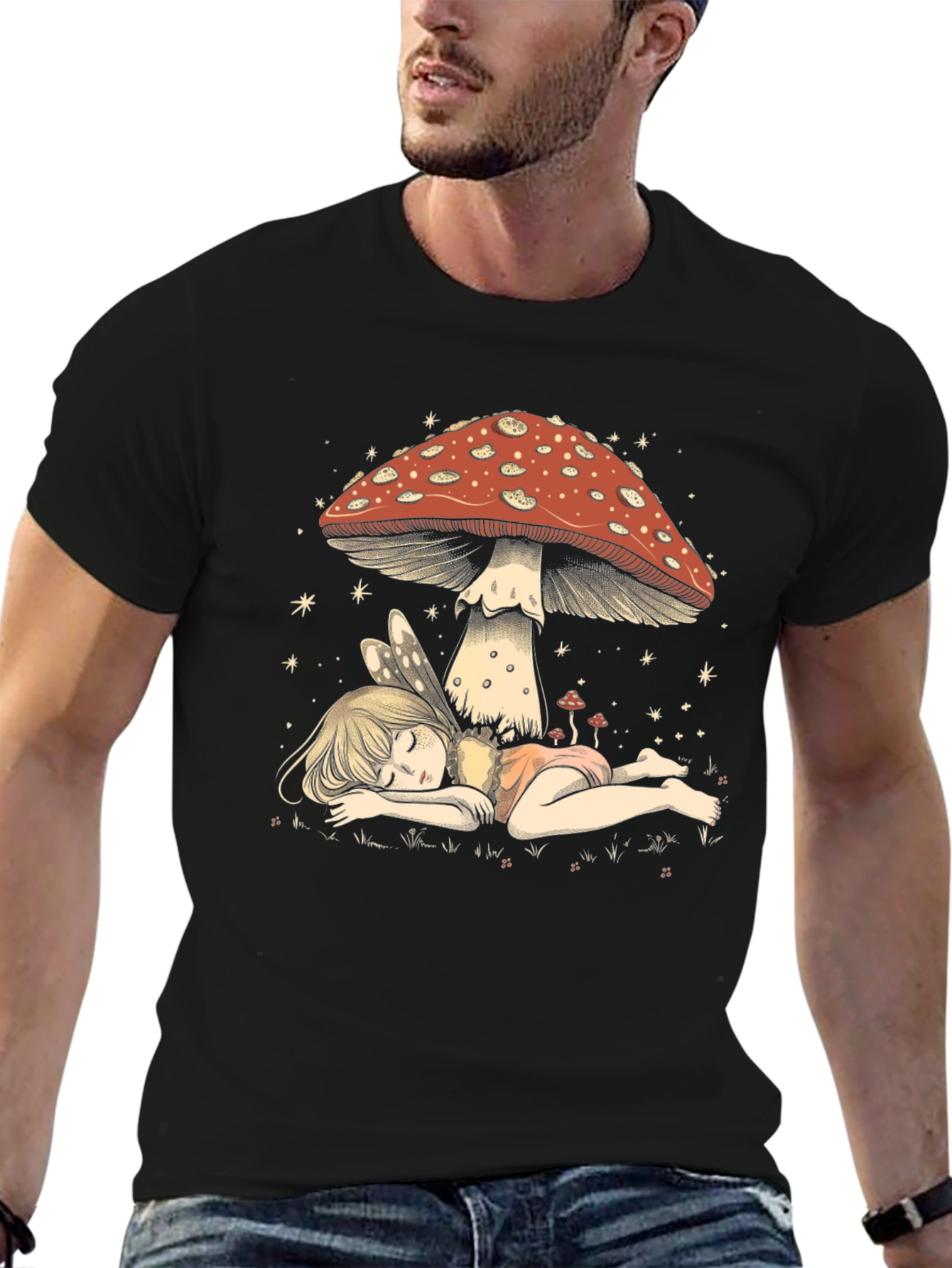 Fairy Mushroom T-Shirt - Whimsical Graphic Tee